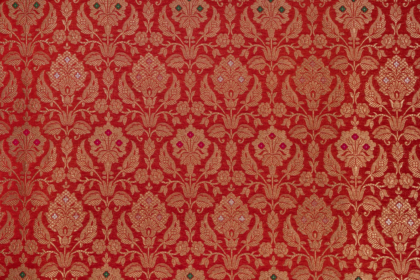 Red Handwoven Banarasi Brocade Fabric