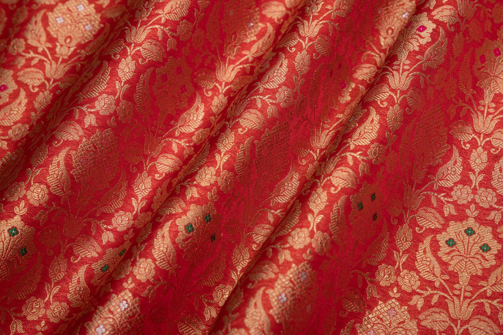 Red Handwoven Banarasi Brocade Fabric