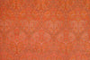 Orange Pink Handwoven Banarasi Tanchoi Silk Fabric