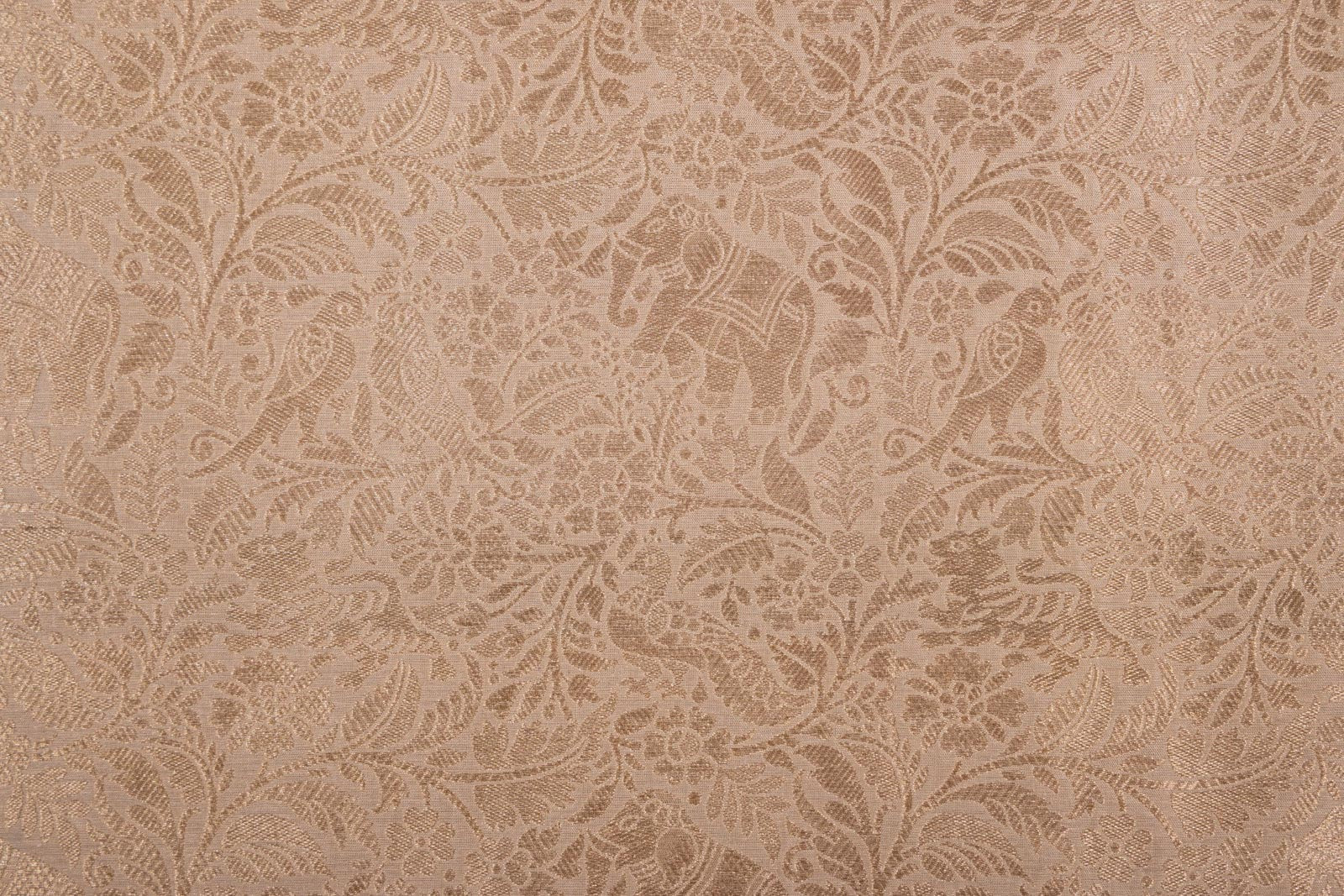 Beige Handwoven Banarasi Silk Fabric