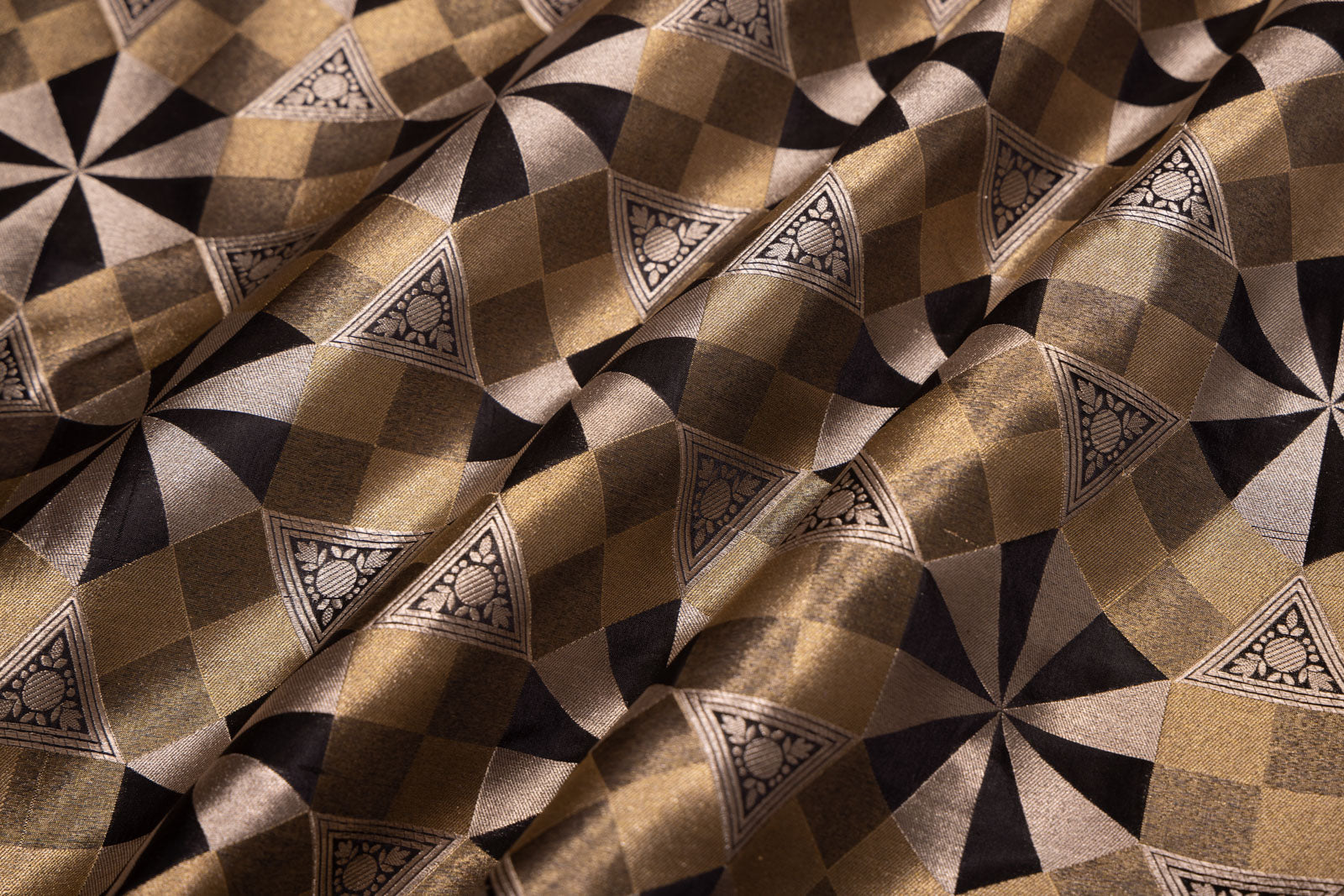 Black Handwoven Banarasi Silk Fabric
