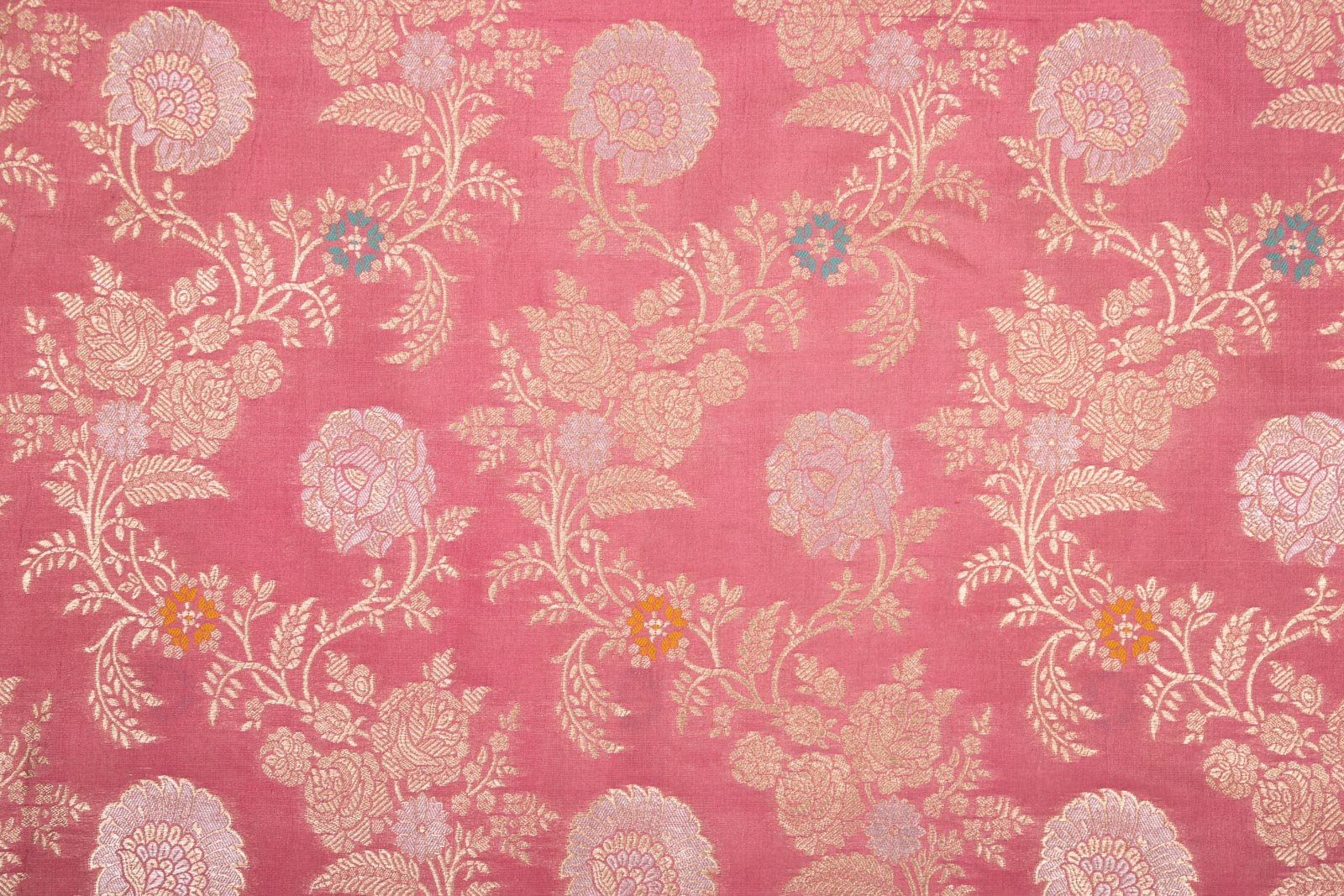 Pink Handwoven Banarasi Silk Fabric