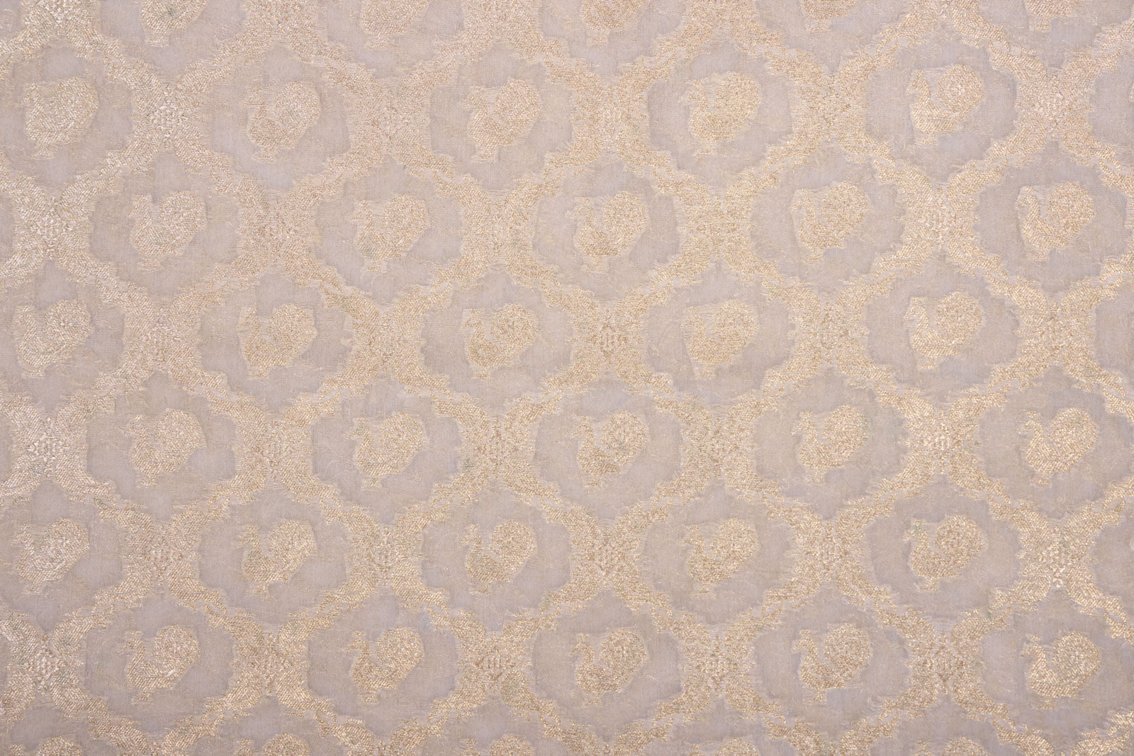 Off-White Handwoven Banarasi Georgette Fabric