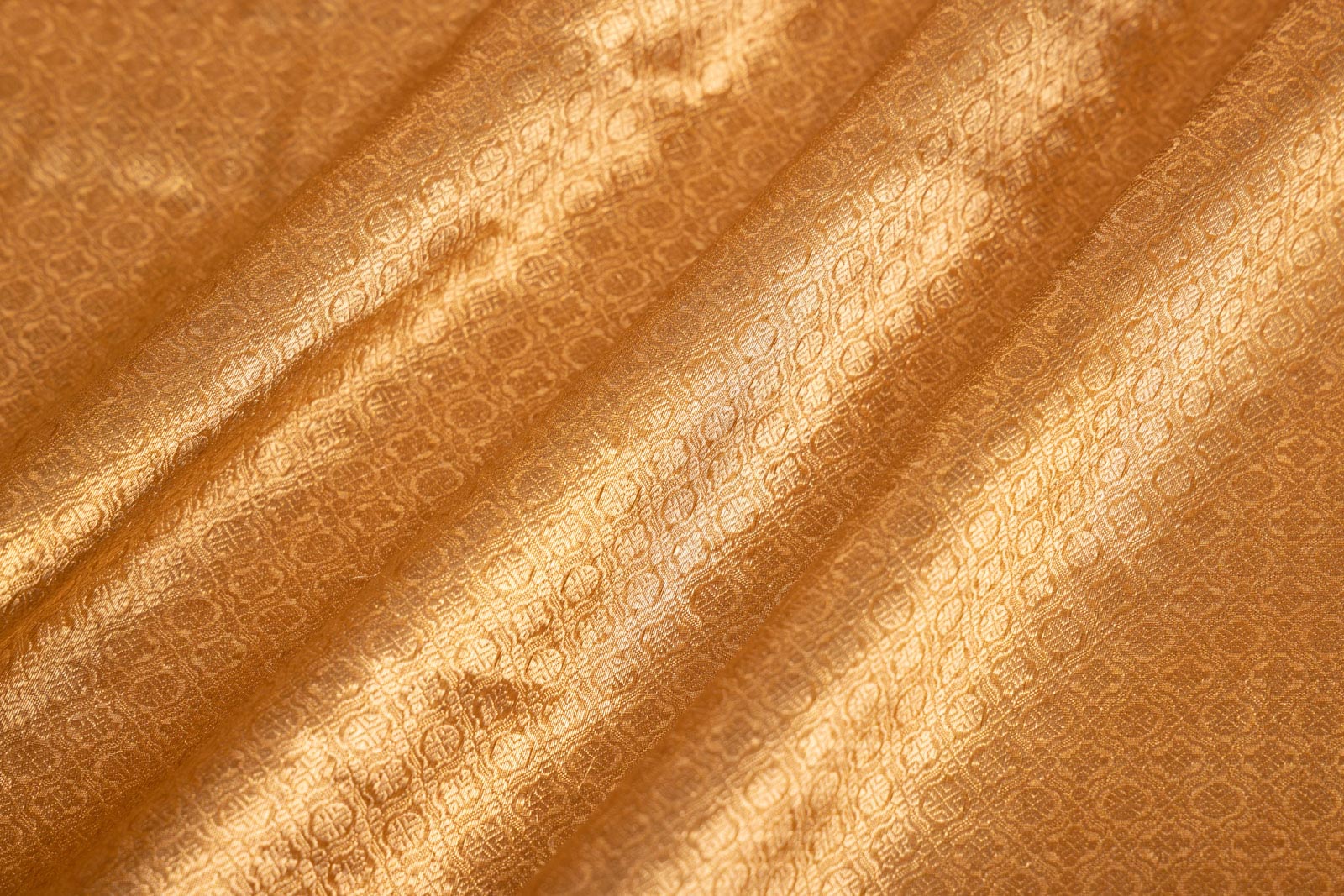 Mustard Yellow Handwoven Banarasi Tissue Silk Fabric