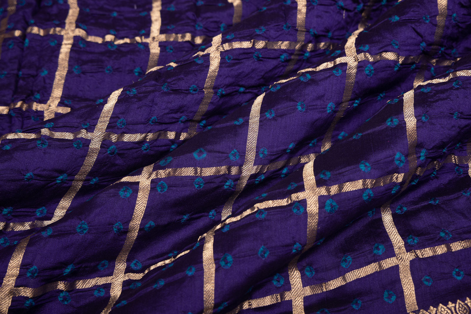 Blue Handwoven Banarasi Chiniya Silk Fabric