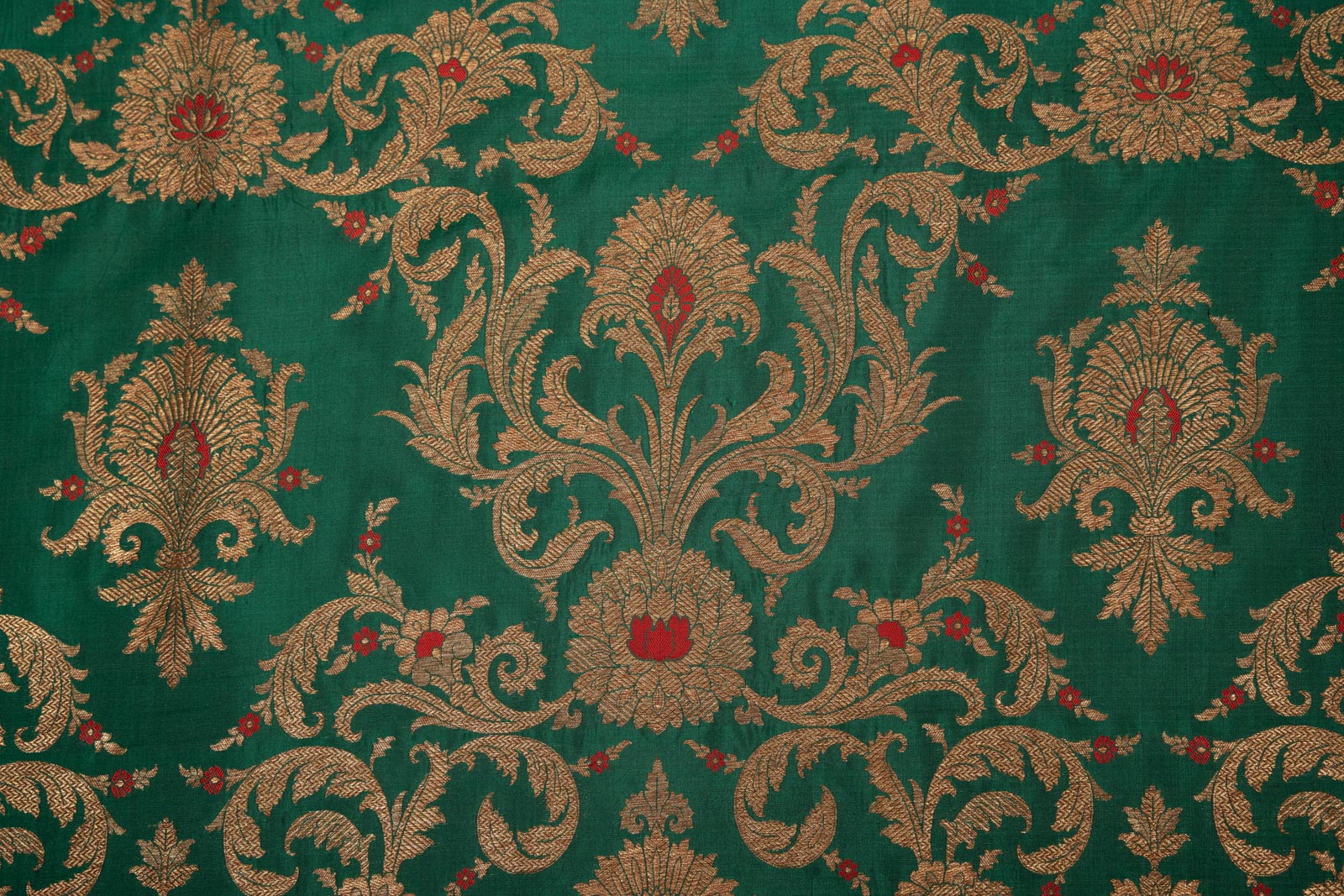 Green Handwoven Banarasi Silk Fabric