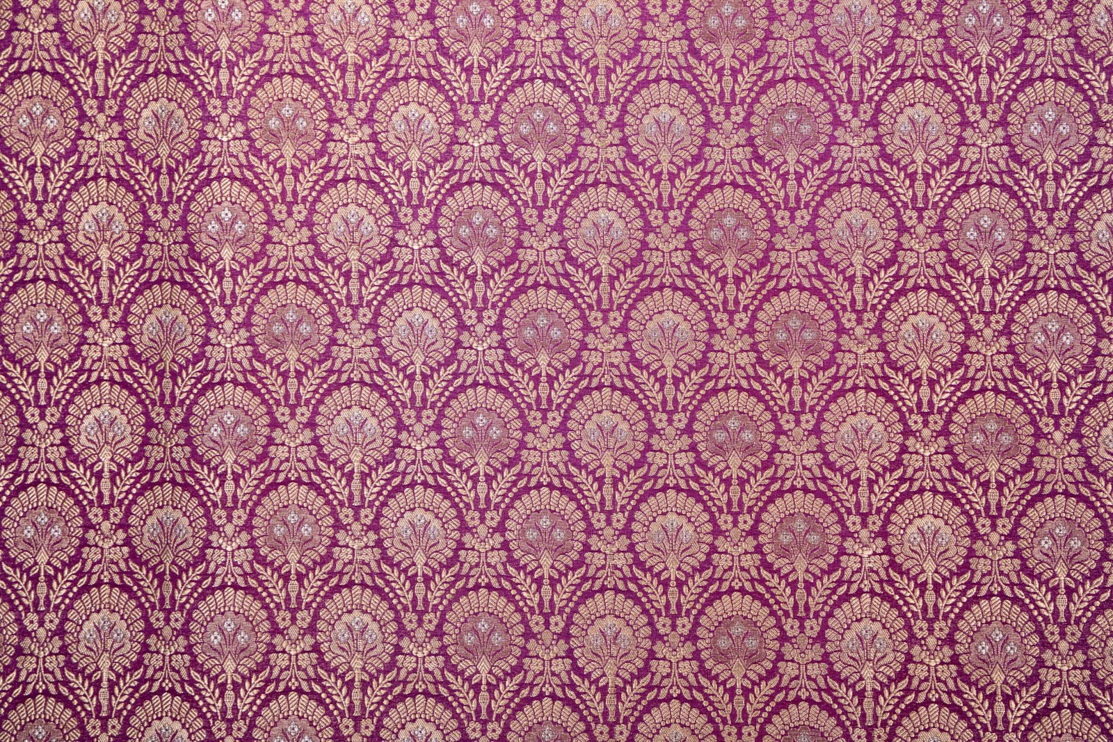 Magenta Pink Handwoven Banarasi Brocade Fabric