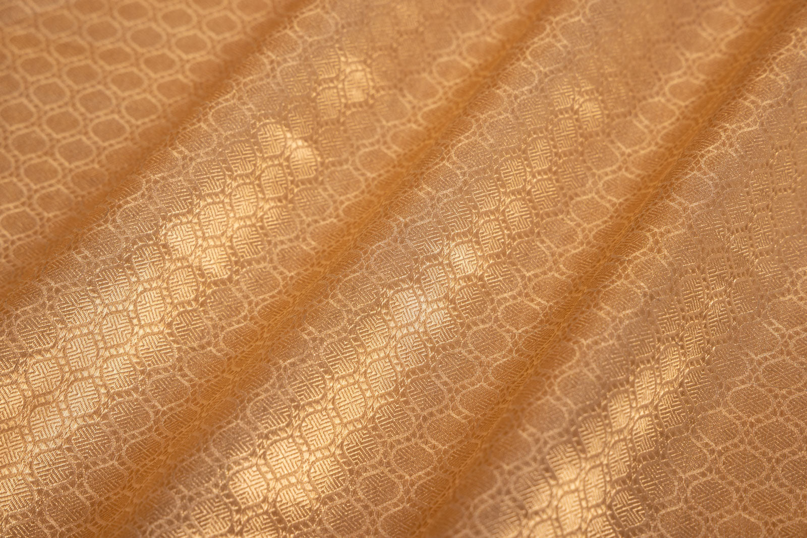Gold Handwoven Banarasi Tissue Silk Fabric