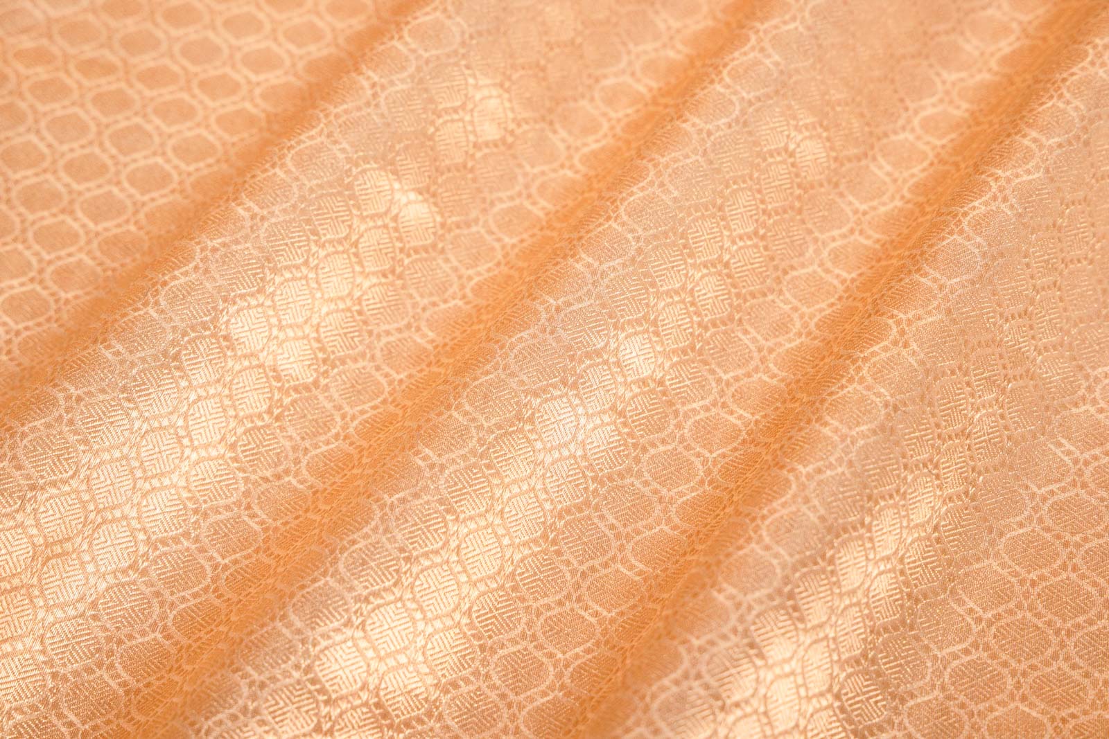 Beige Gold Handwoven Banarasi Tissue Silk Fabric