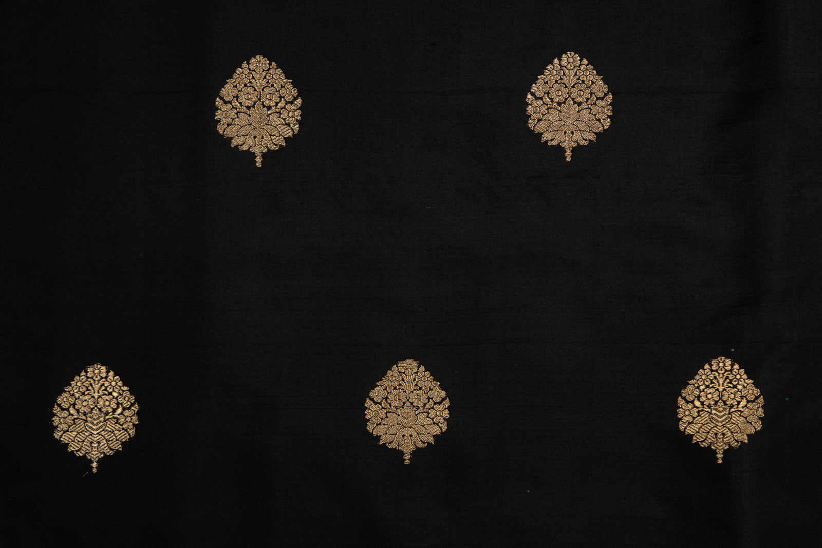 Black Handwoven Banarasi Silk Fabric