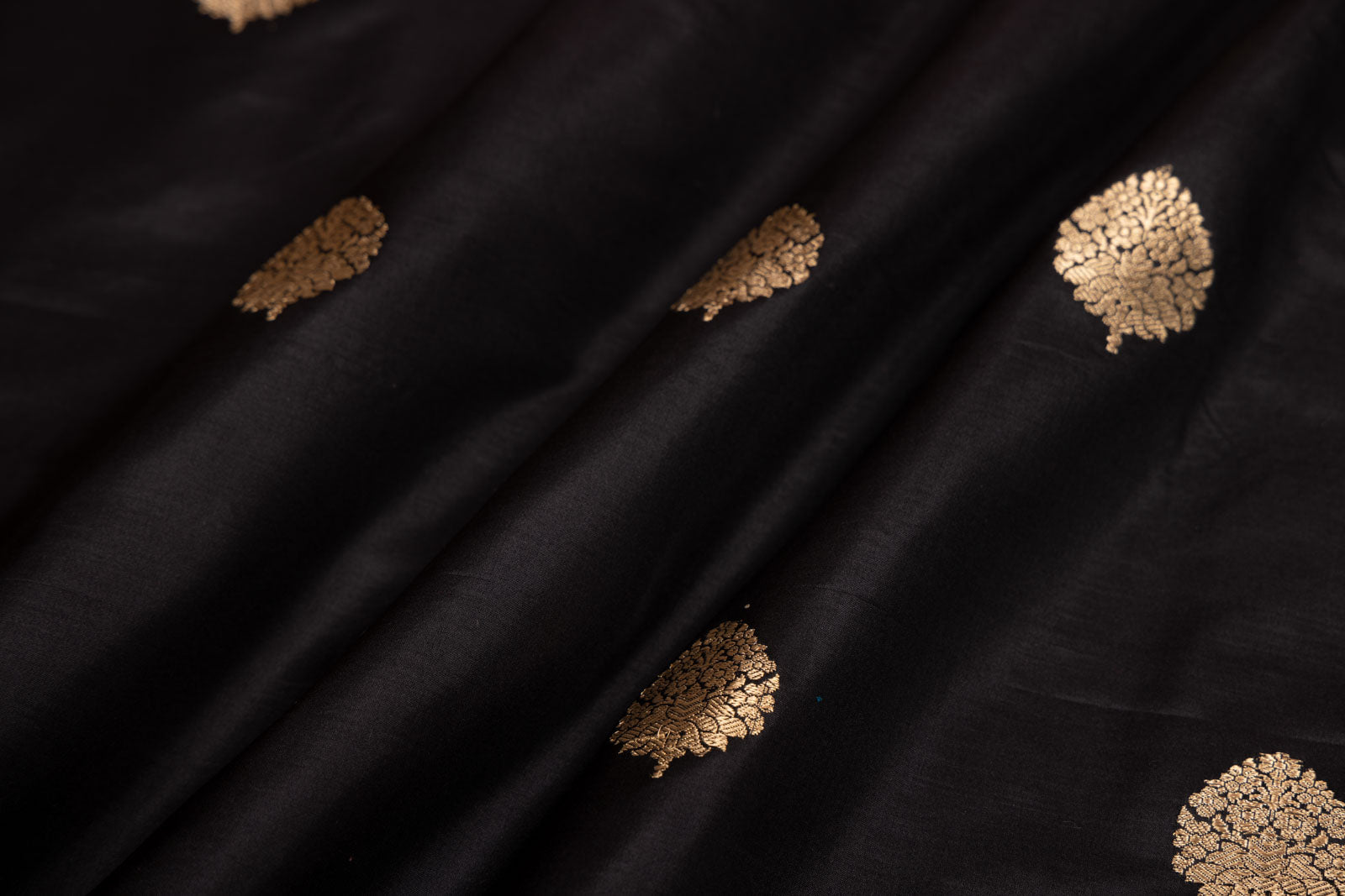 Black Handwoven Banarasi Silk Fabric