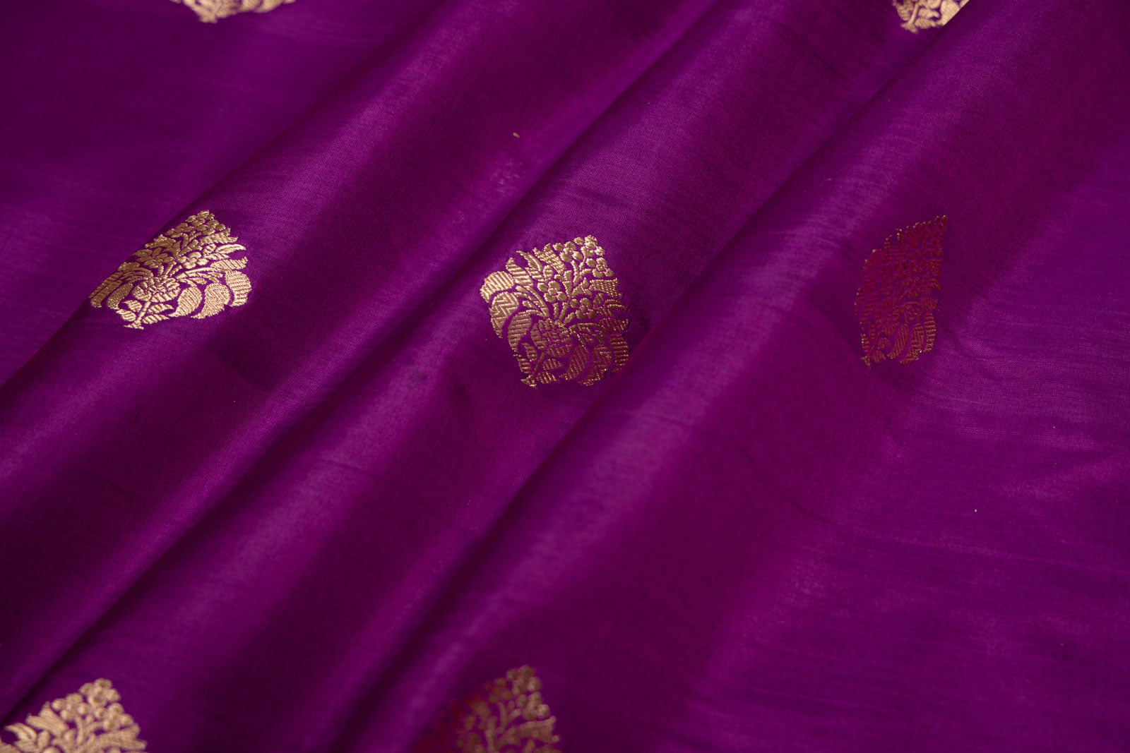 Magenta Pink Handwoven Banarasi Silk Fabric