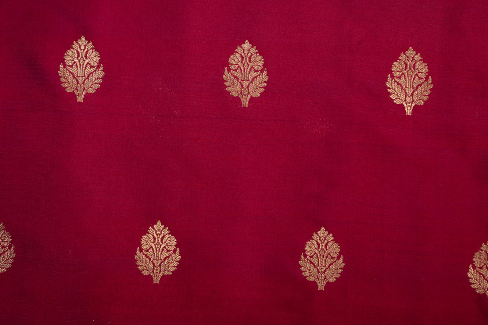 Red Dual Tone Handwoven Banarasi Silk Fabric