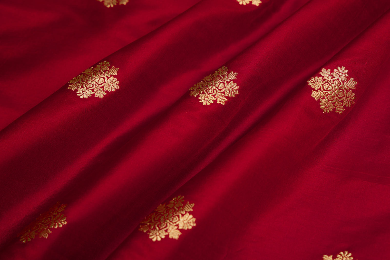 Maroon Handwoven Banarasi Silk Fabric