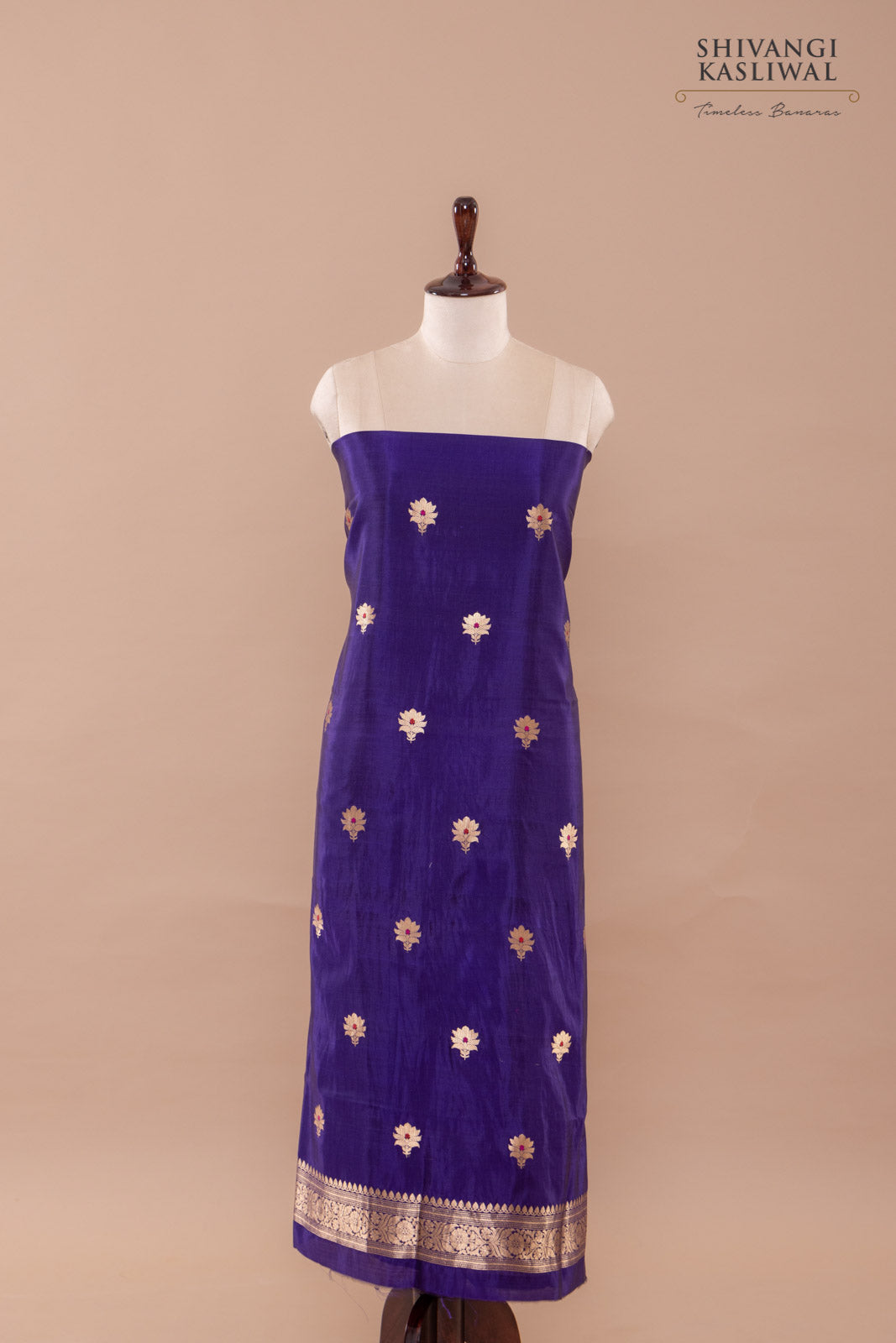 Purple Handwoven Banarasi Silk Suit Piece