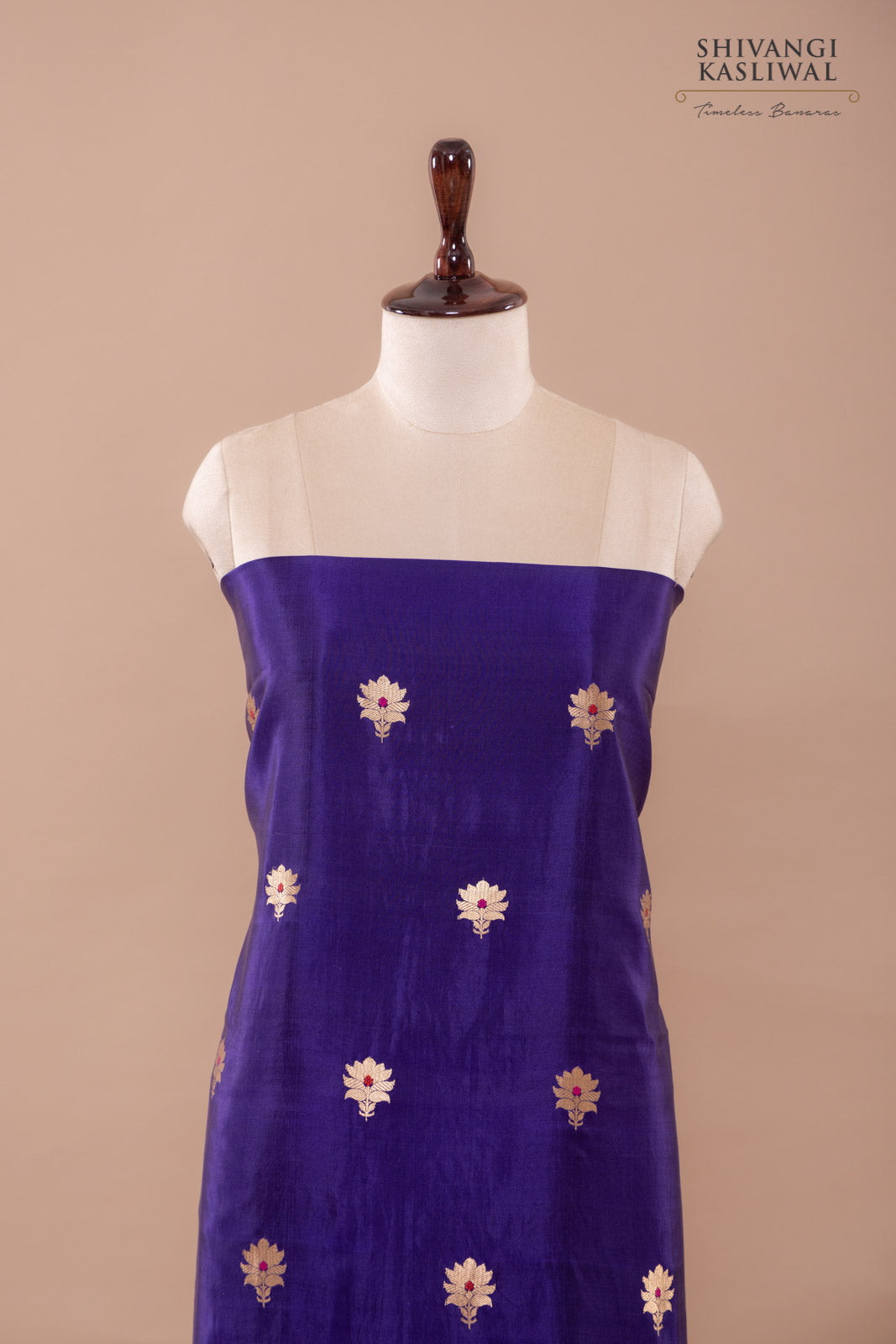 Purple Handwoven Banarasi Silk Suit Piece