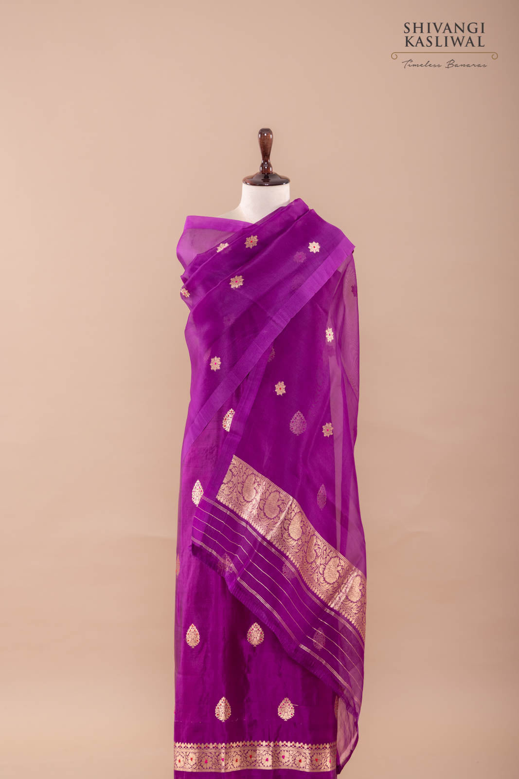 Magenta Pink Handwoven Banarasi Silk Suit Piece