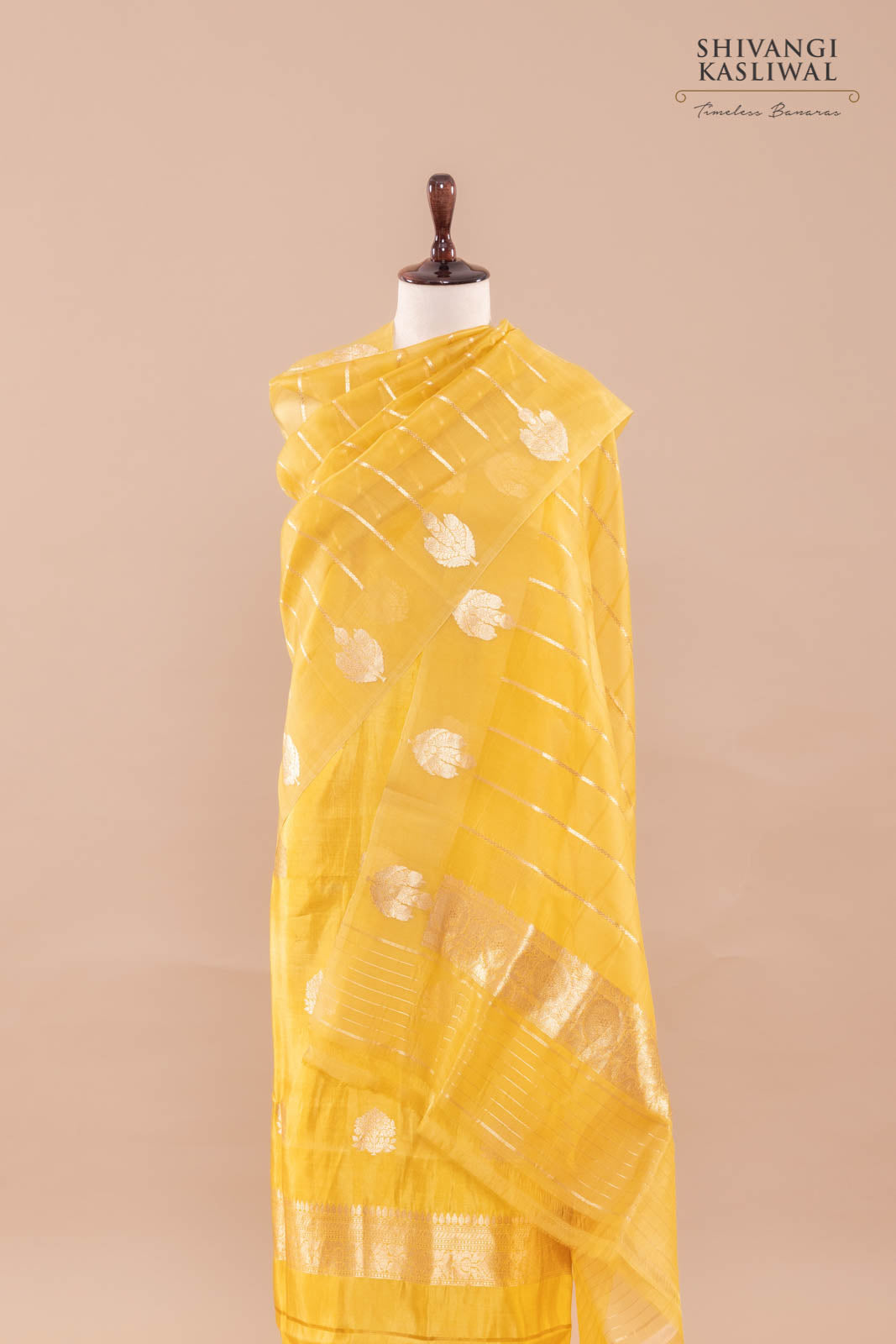 Yellow Handwoven Banarasi Silk Suit Piece
