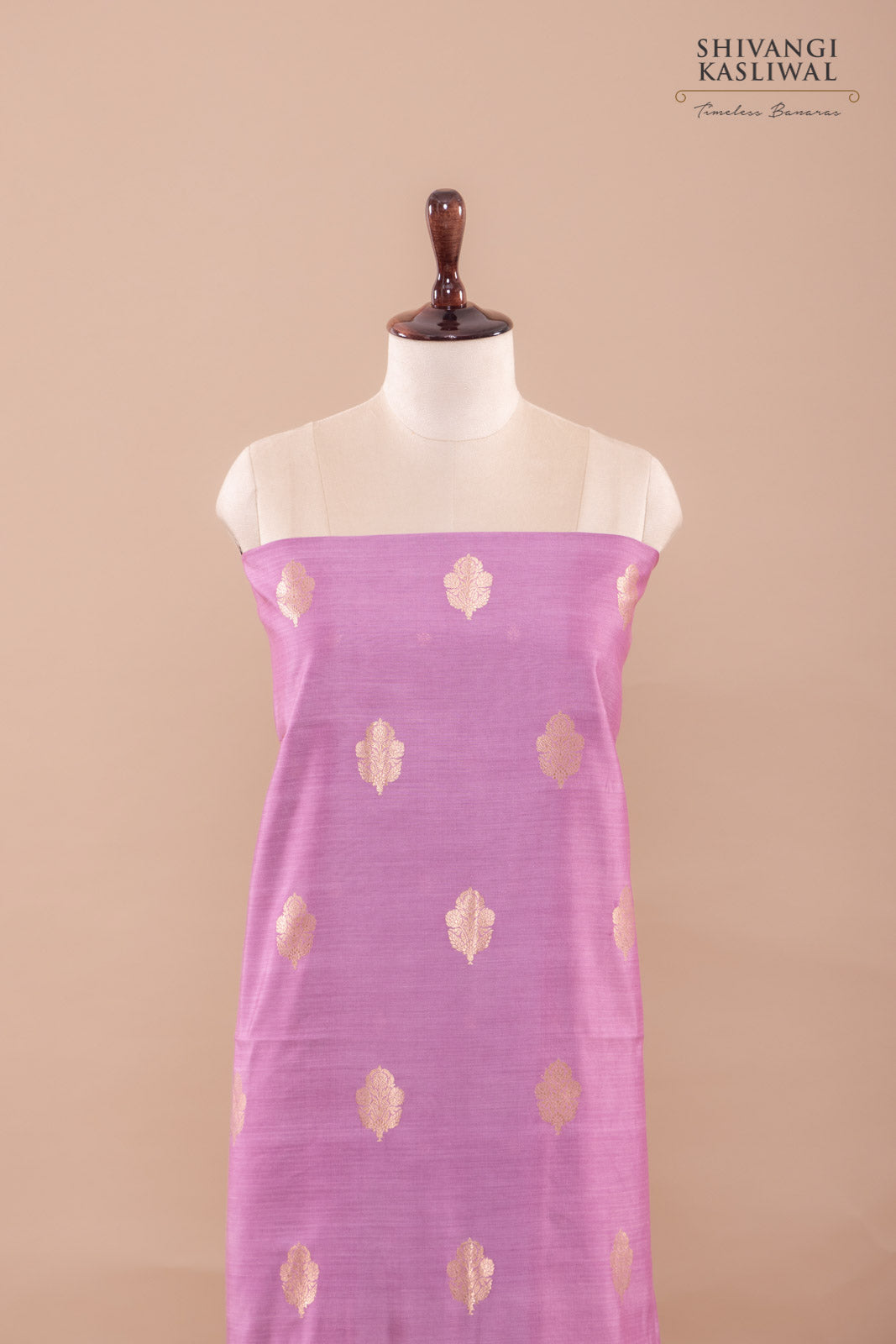 Onion Pink Handwoven Banarasi Silk Suit Piece