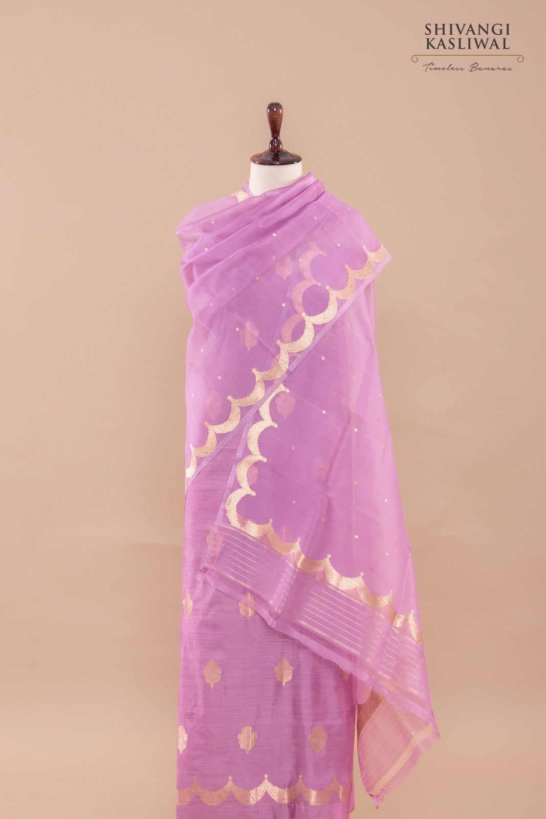 Onion Pink Handwoven Banarasi Silk Suit Piece