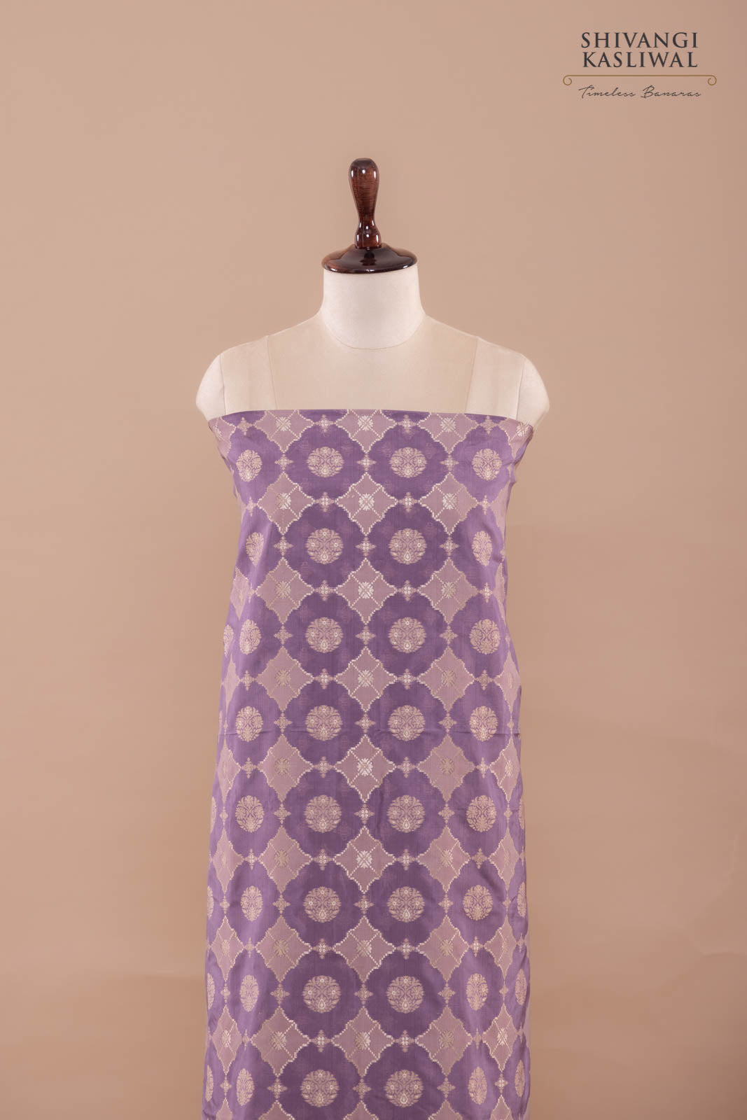 Lilac Handwoven Banarasi Silk Suit Piece