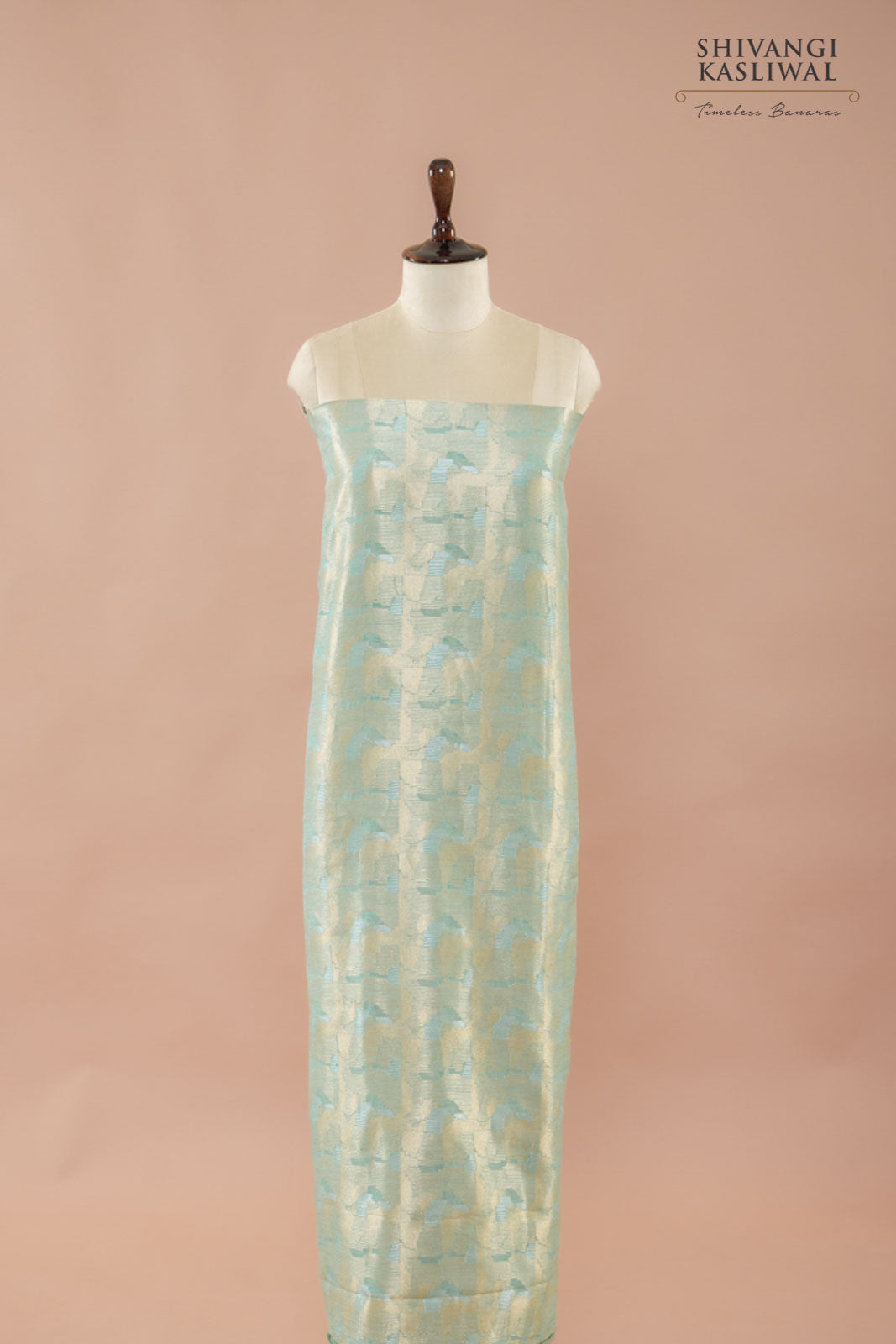 Powder Blue Handwoven Banarasi Chanderi Suit Piece