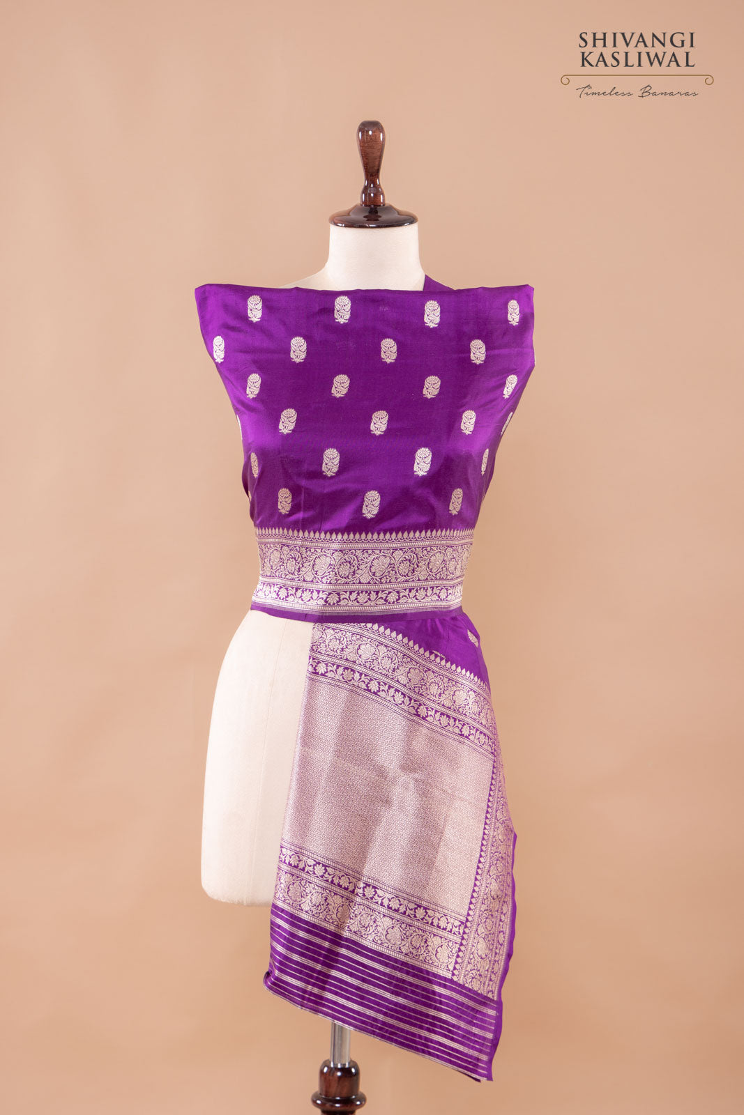 Magenta Purple Handwoven Banarasi Silk Dupatta