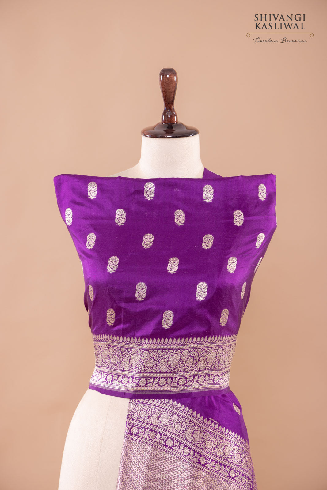 Magenta Purple Handwoven Banarasi Silk Dupatta