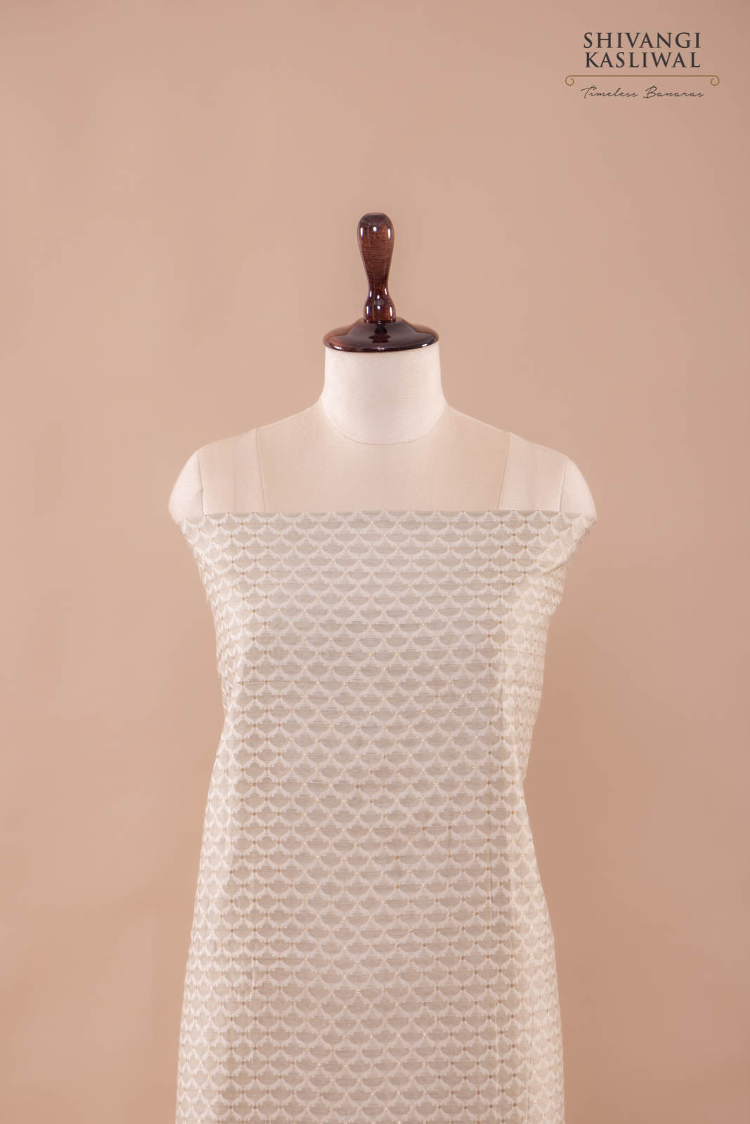 Grey Handwoven Banarasi Chanderi Suit Piece