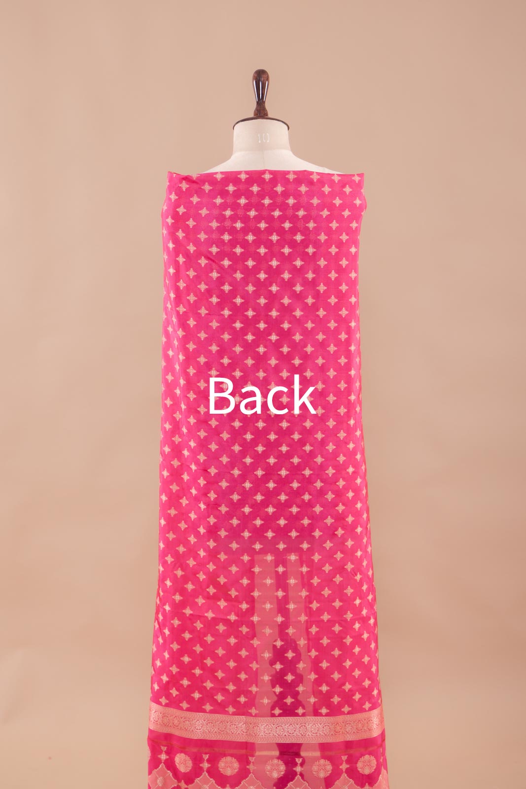 Pink Peach Handwoven Banarasi Silk Suit Piece