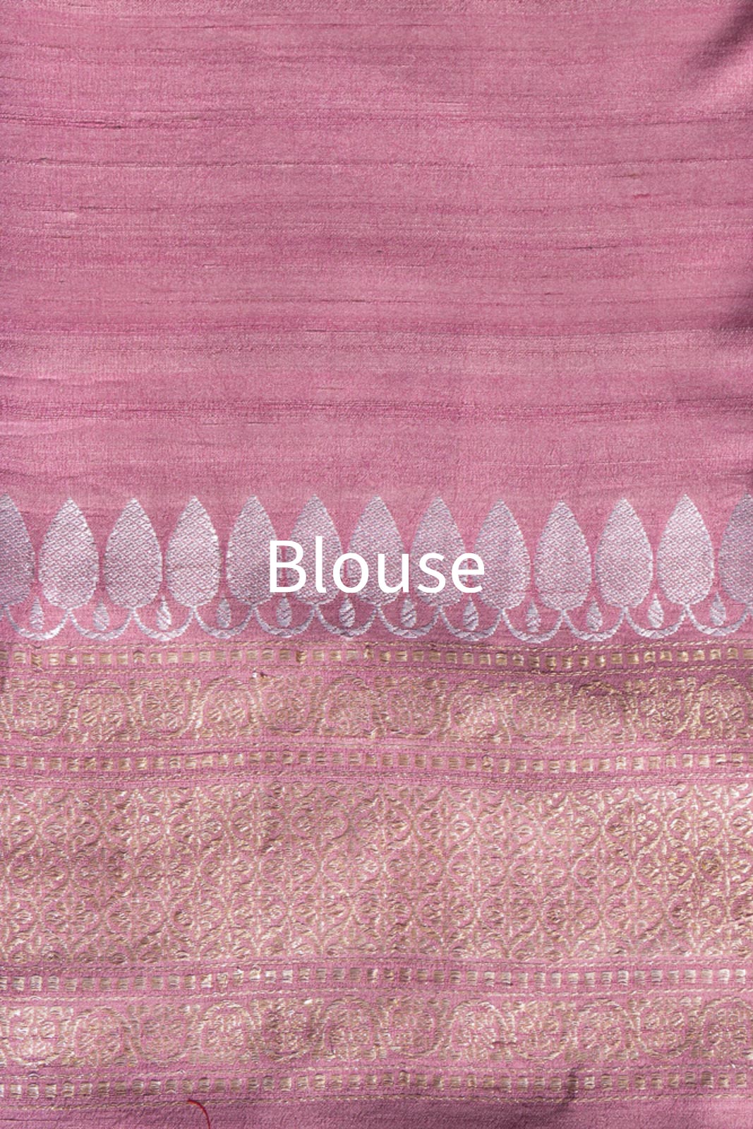 Onion Pink Handwoven Banarasi Kadhua Tussar Georgette Saree