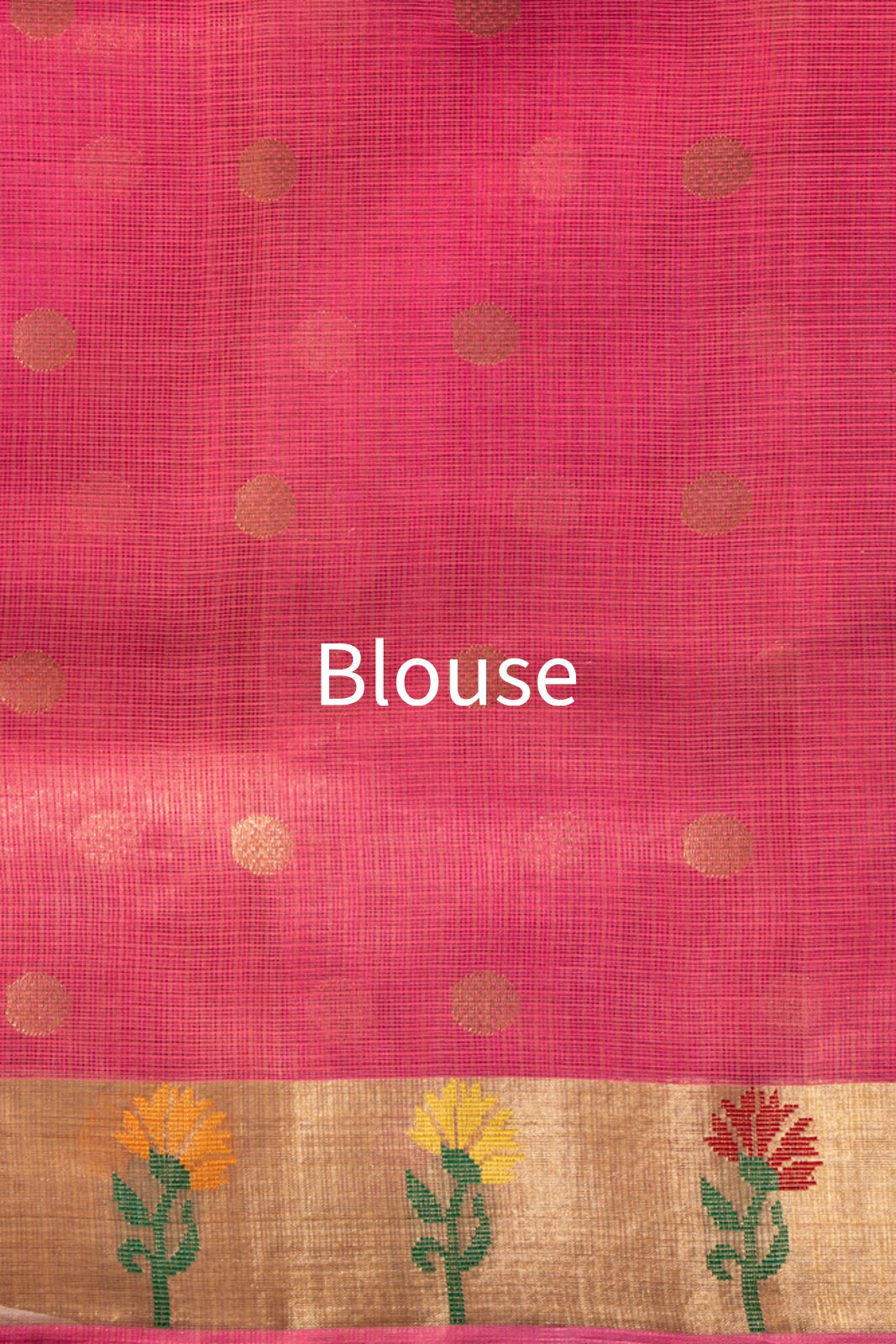Baby Pink Kota Tissue Real Zari Saree