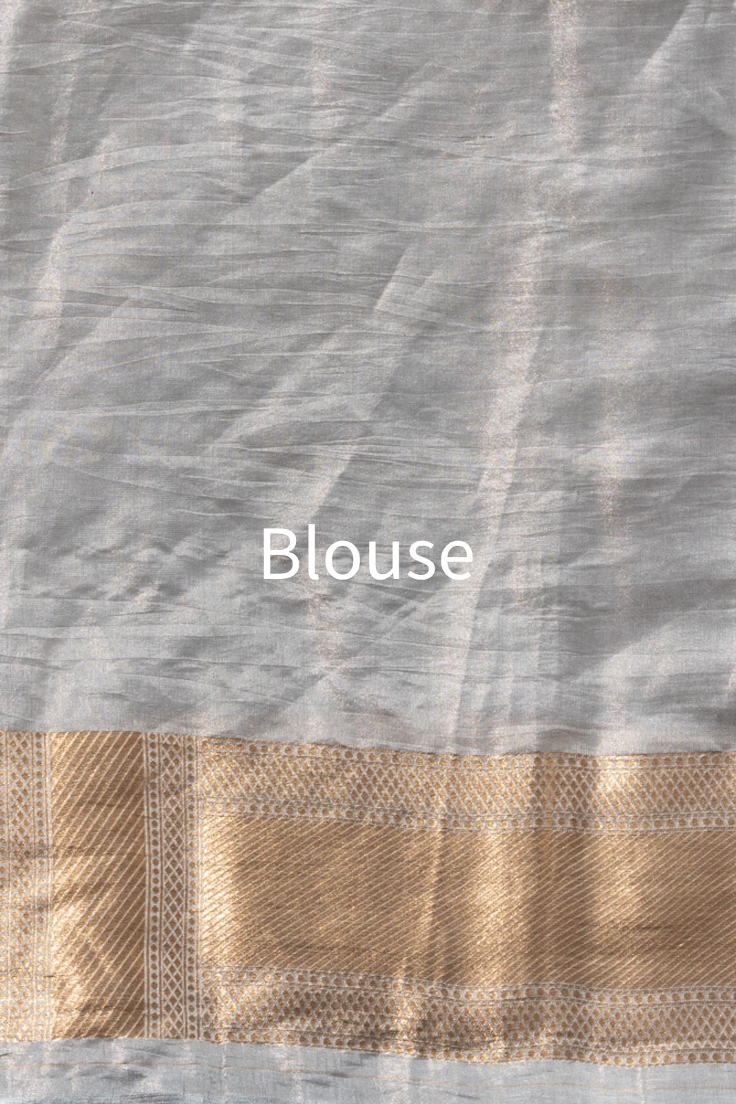 Powder Blue Handwoven Banarasi Silk Tissue Saree