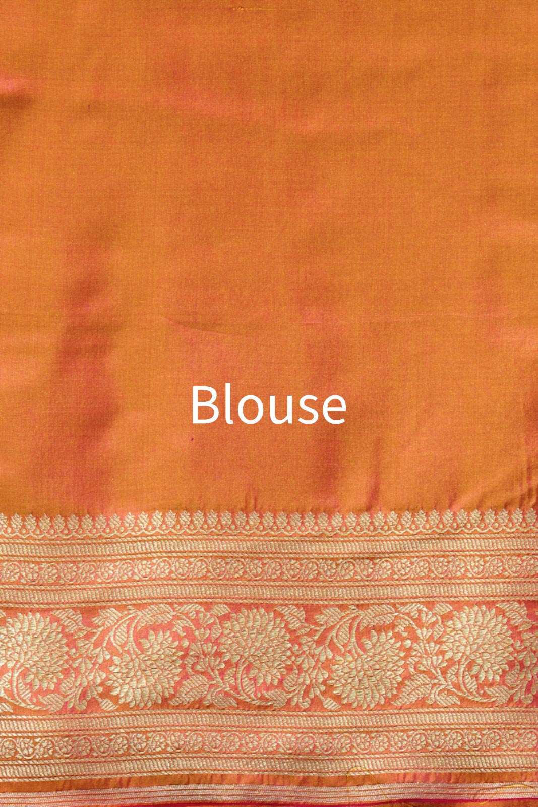 Orange Dual Tone Handwoven Banarasi Silk Saree