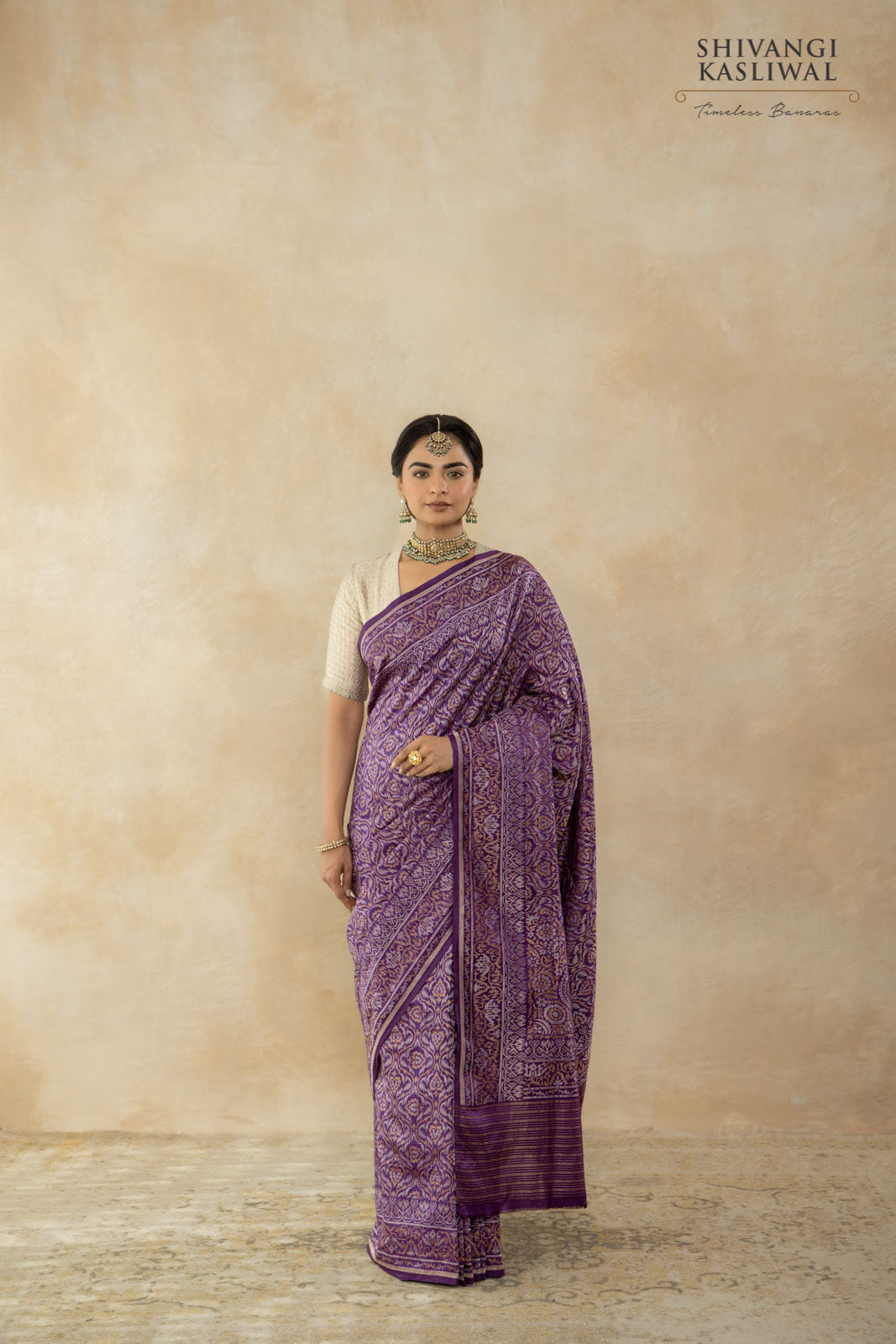 Purple Handwoven Banarasi Silk Saree