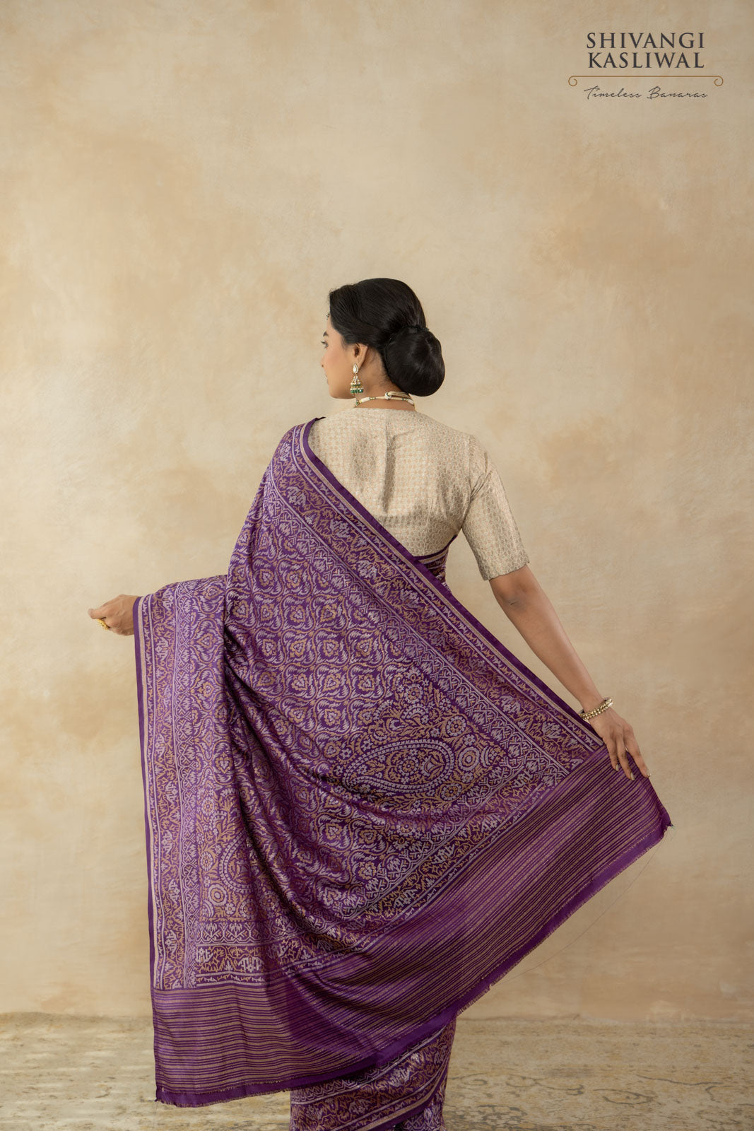 Purple Handwoven Banarasi Silk Saree