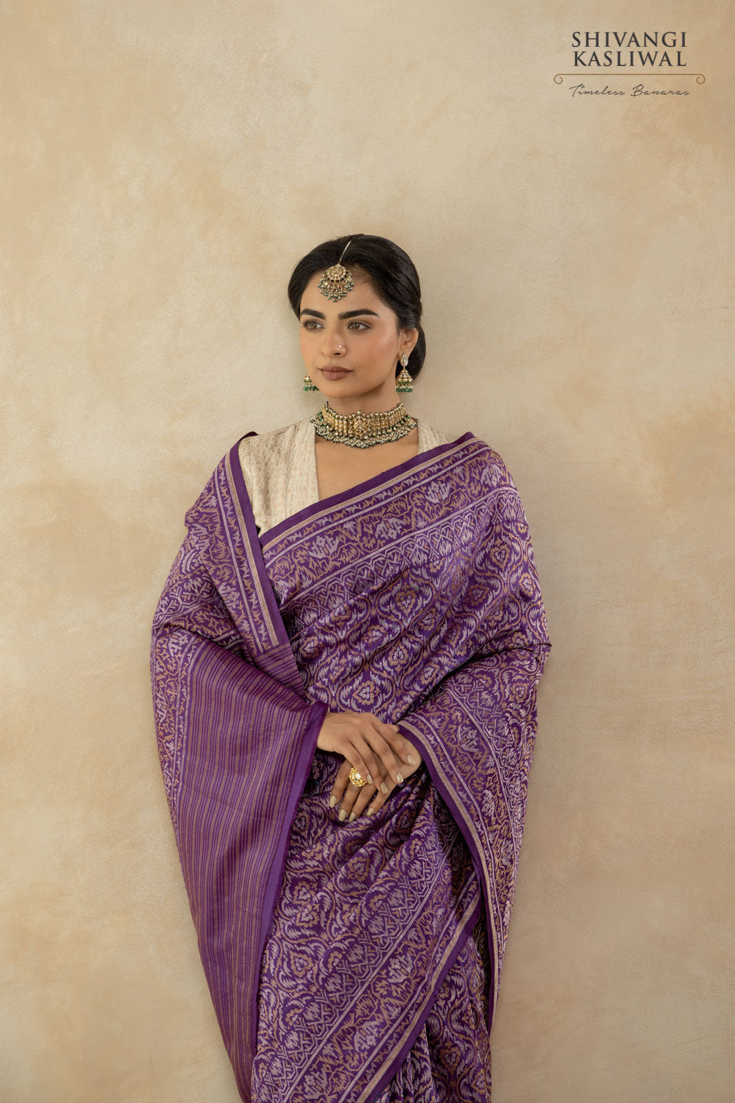 Purple Handwoven Banarasi Silk Saree