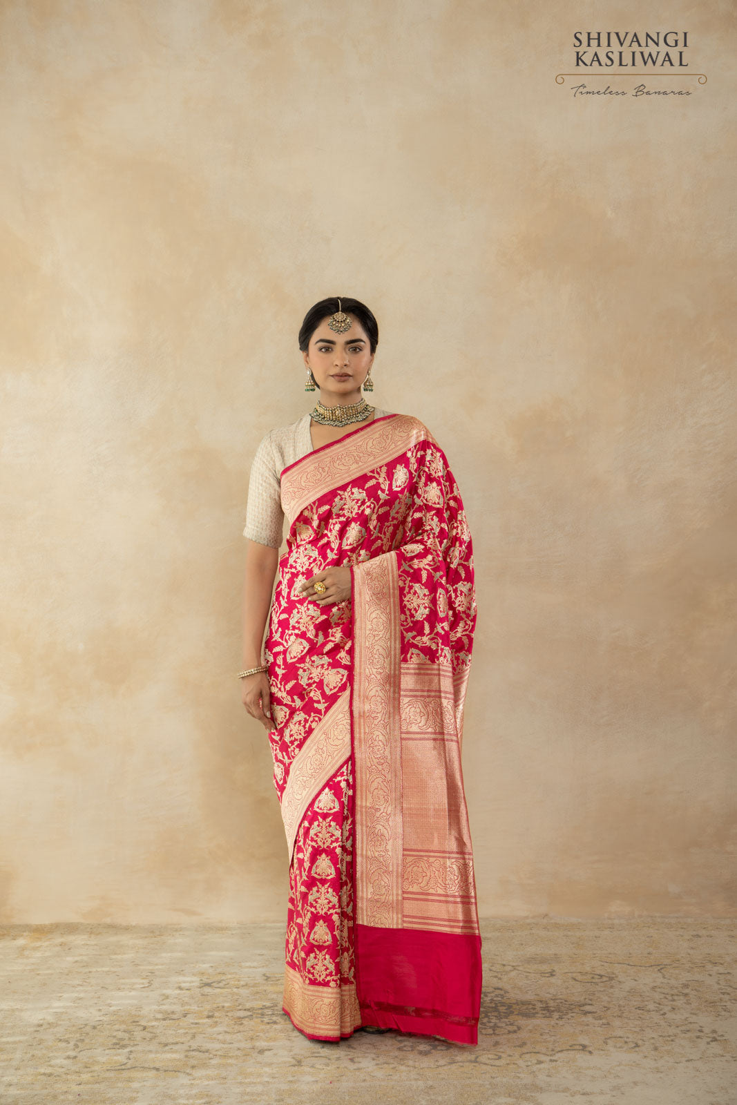 Pink Dual Tone Handwoven Banarasi Kadhua Silk Saree