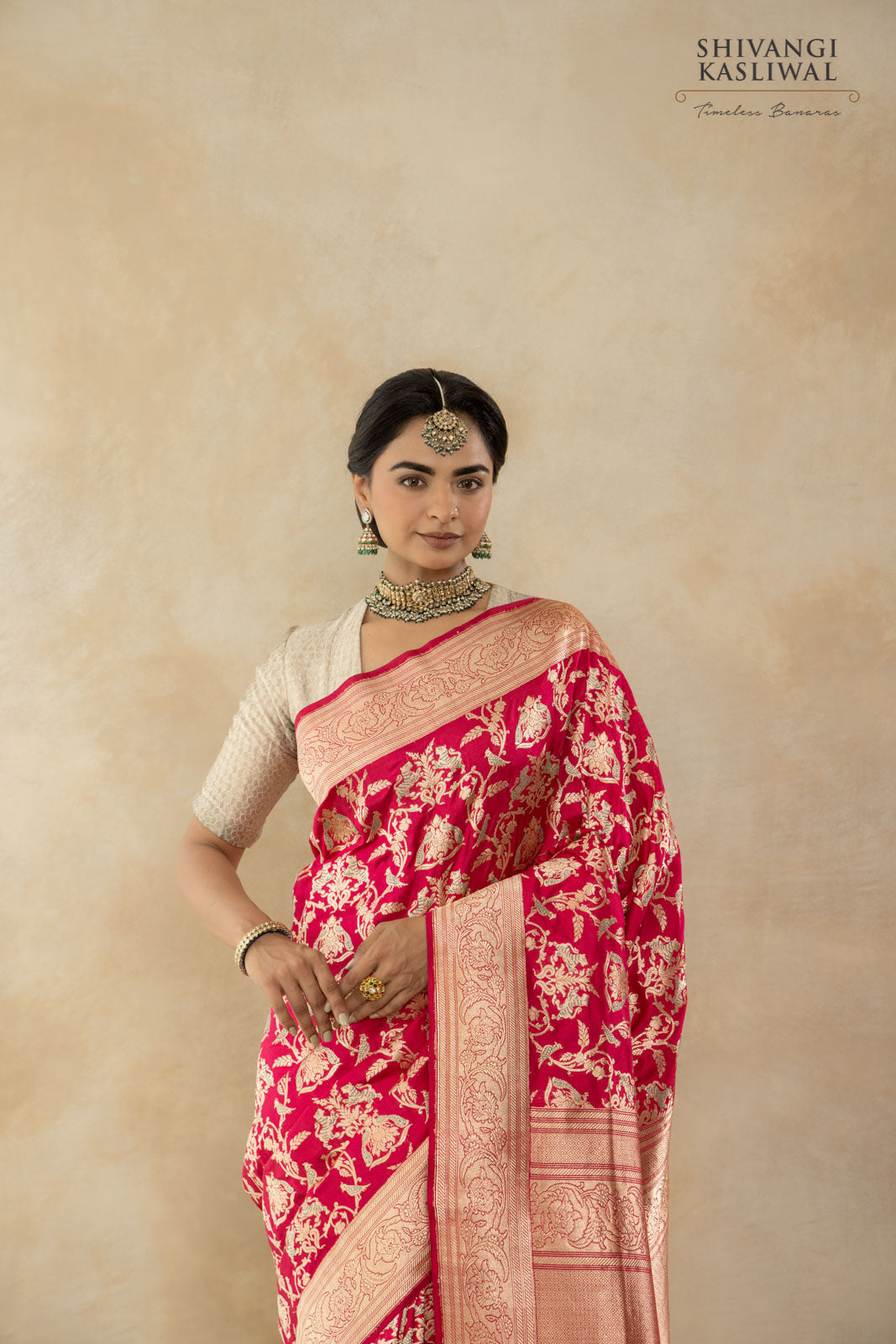 Pink Dual Tone Handwoven Banarasi Kadhua Silk Saree