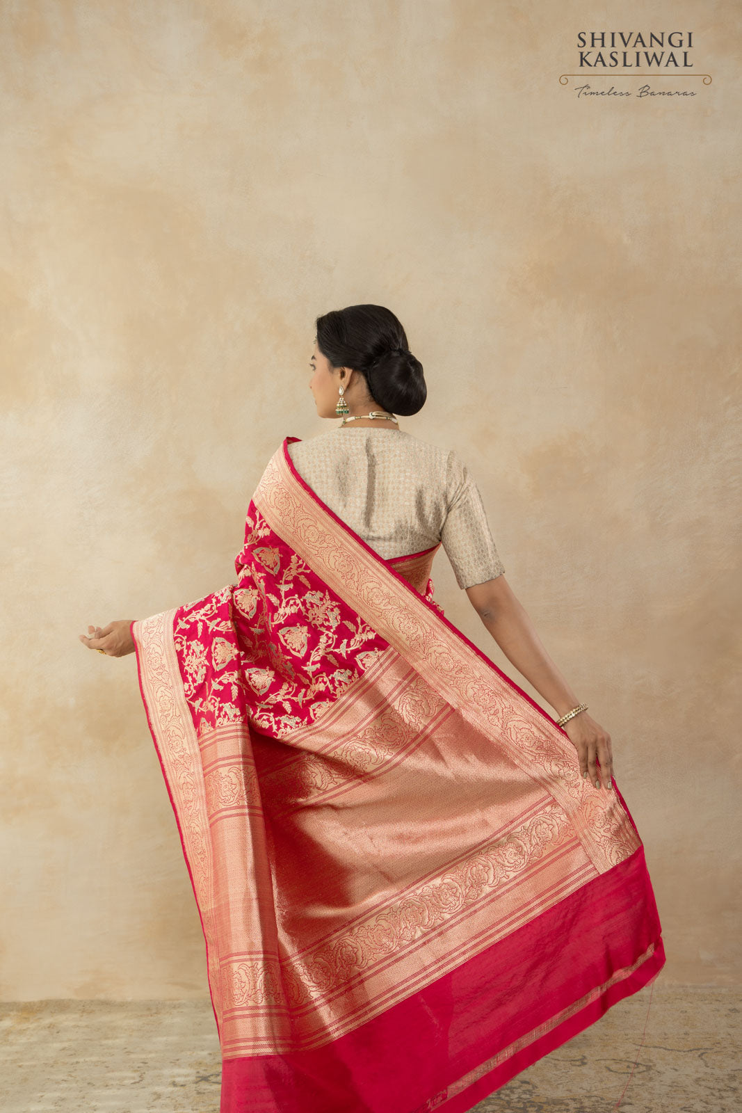 Pink Dual Tone Handwoven Banarasi Kadhua Silk Saree