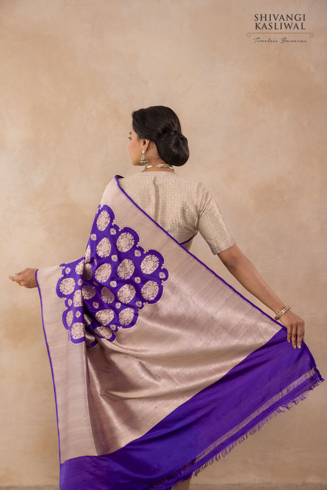 Purple Handwoven Banarasi Kadhua Silk Saree