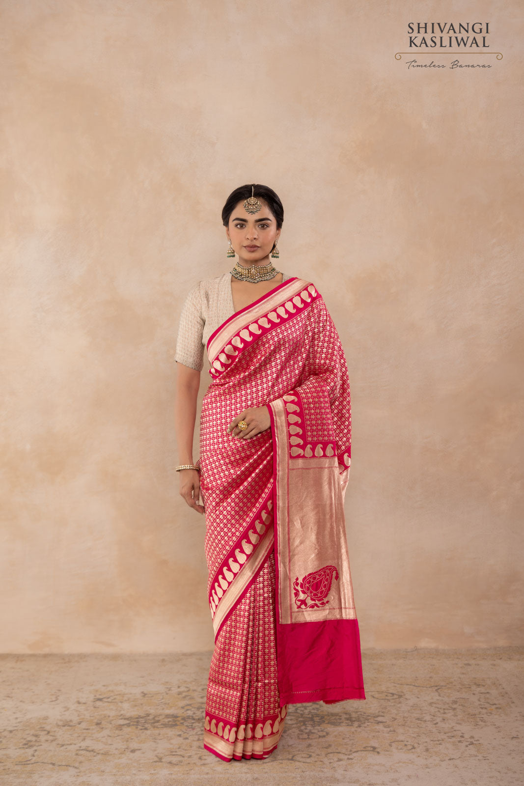 Pink Dual Tone Handwoven Banarasi Silk Saree