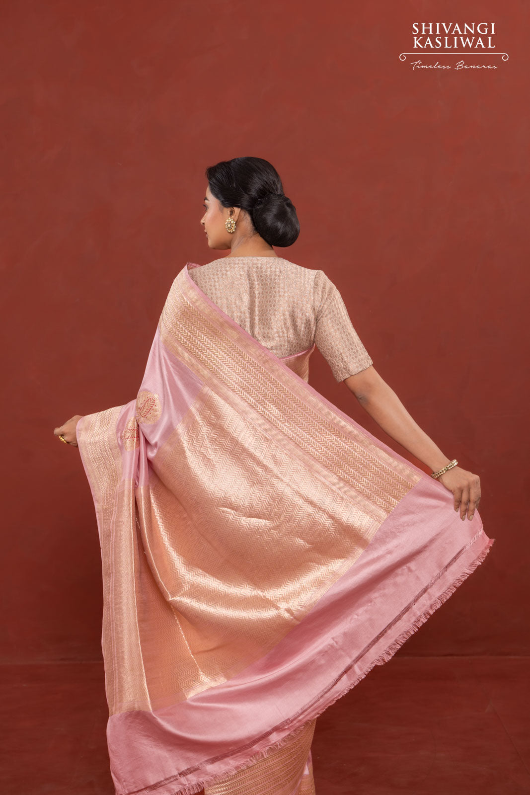 Pink Handwoven Banarasi Kadhua Silk Saree