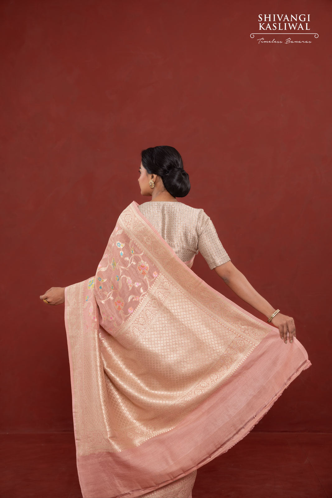 Pink Handwoven Banarasi Georgette Saree