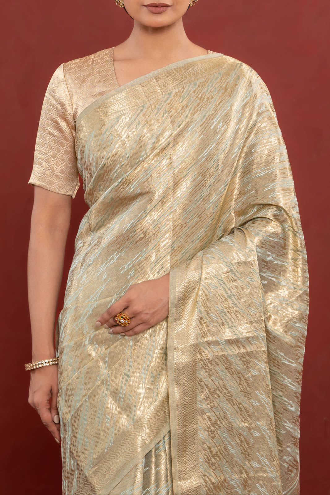 Mint Green Handwoven Banarasi Silk Saree