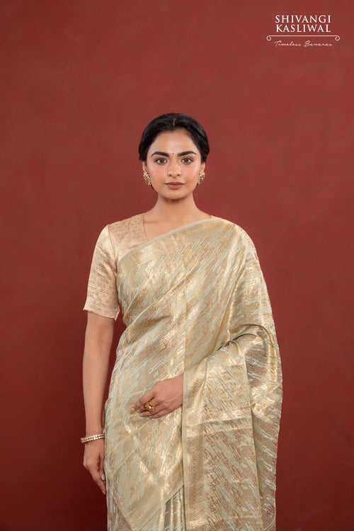 Mint Green Handwoven Banarasi Silk Saree