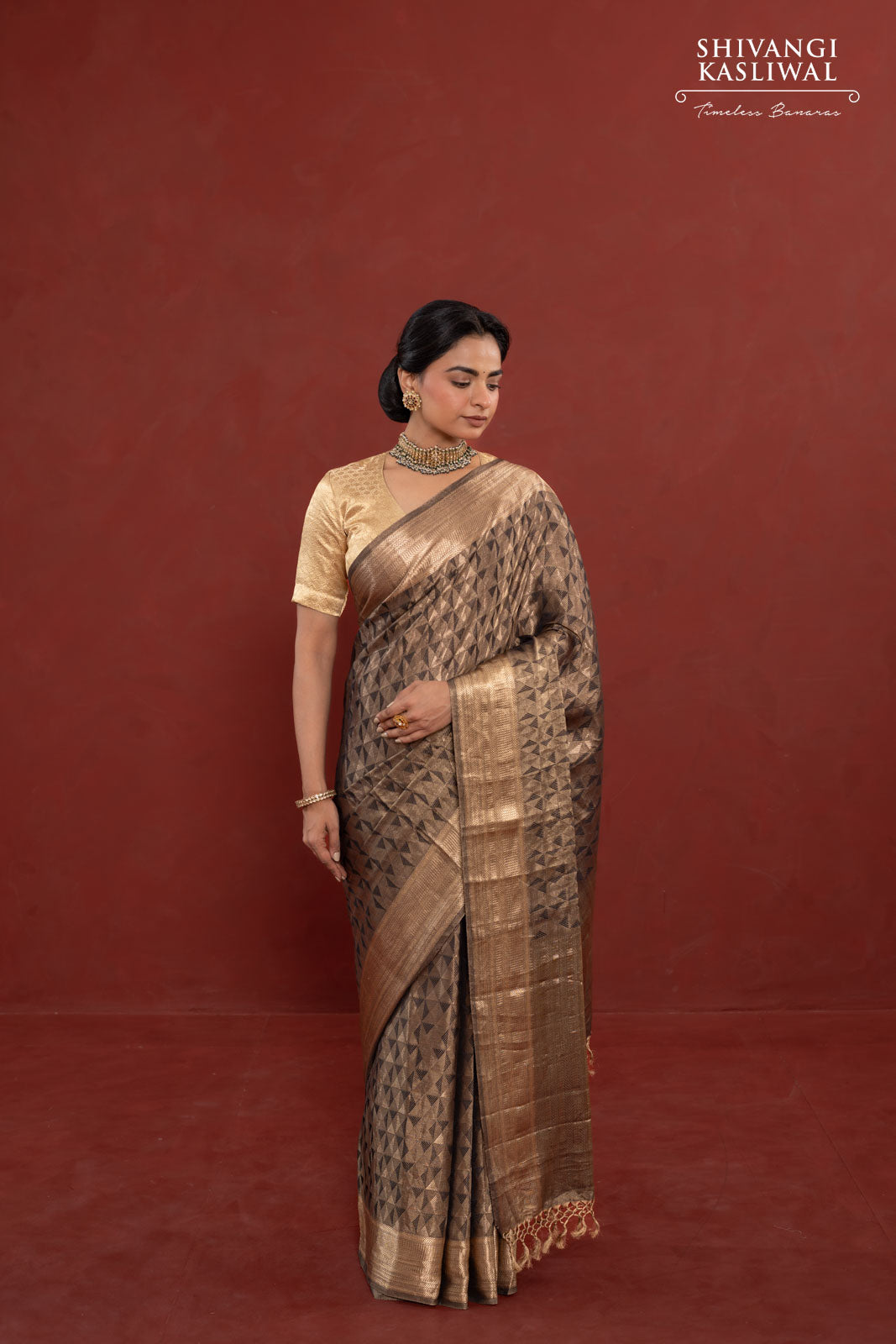 Black Handwoven Banarasi Silk Saree