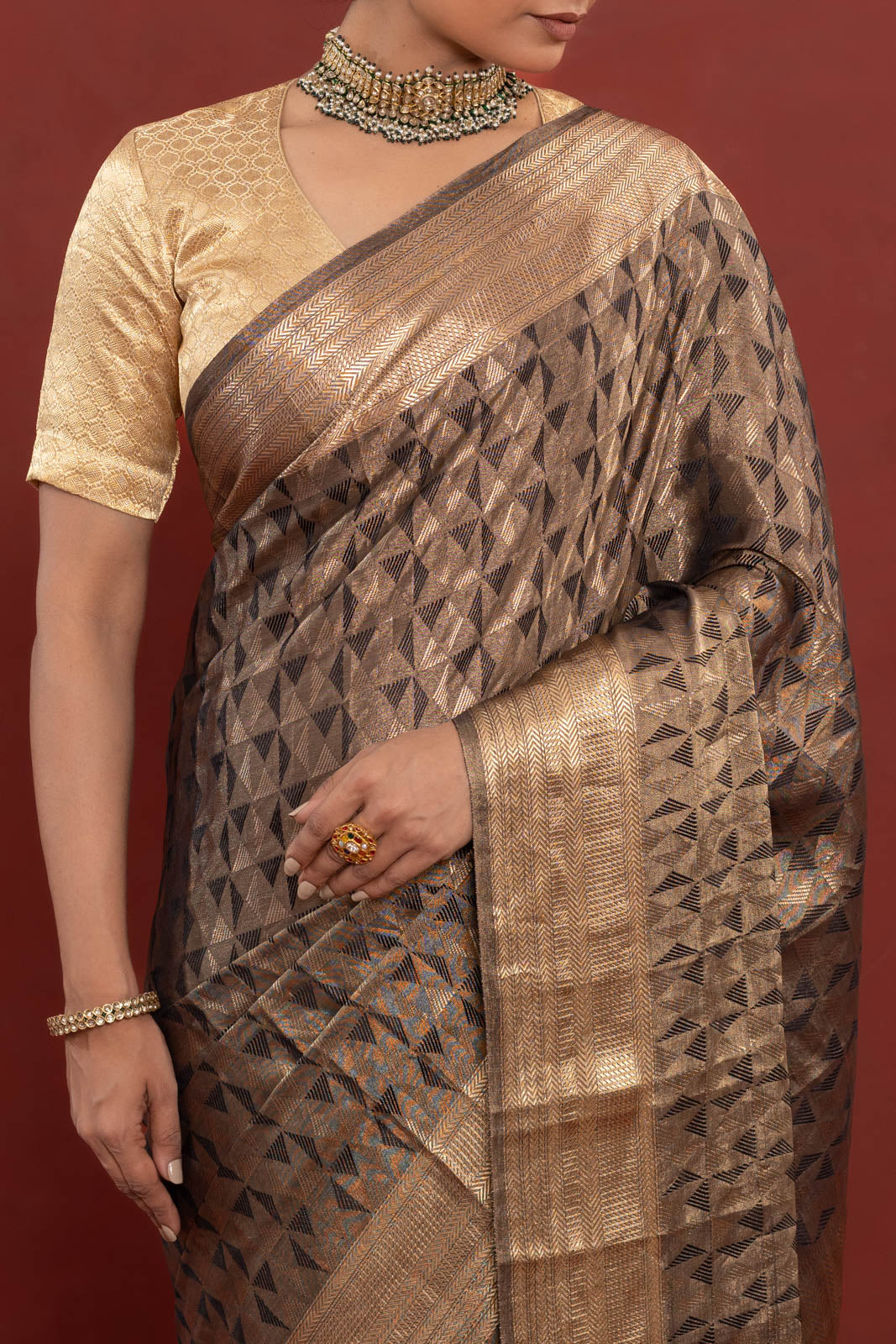 Black Handwoven Banarasi Silk Saree