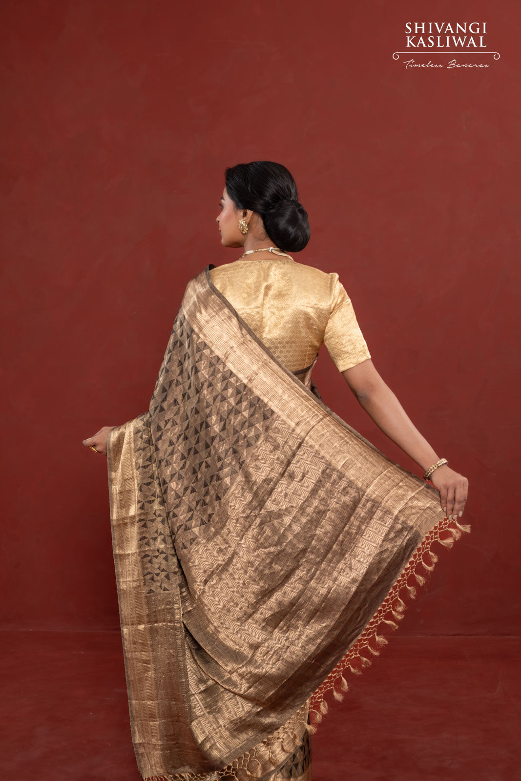 Black Handwoven Banarasi Silk Saree