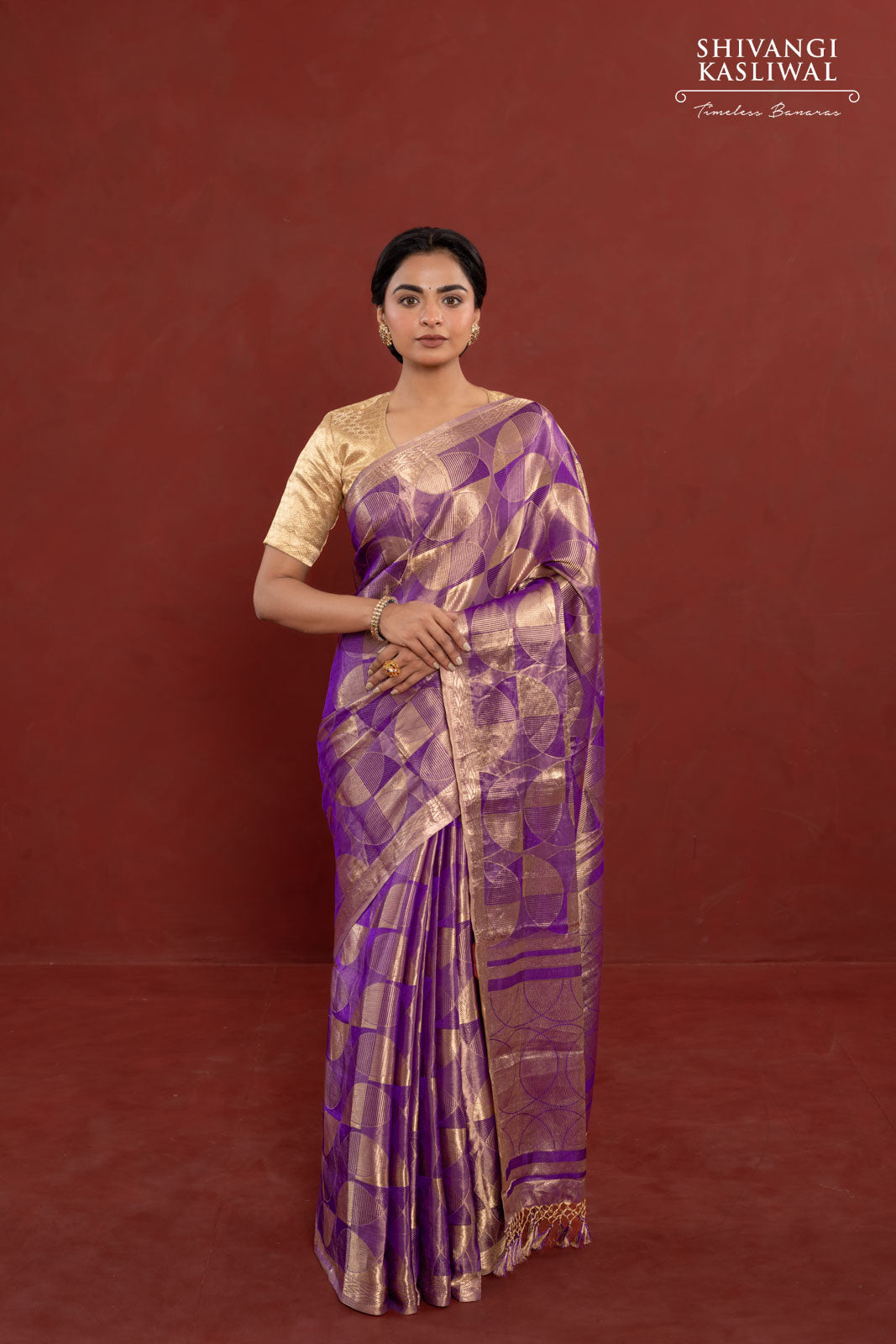 Purple Handwoven Banarasi Silk Saree